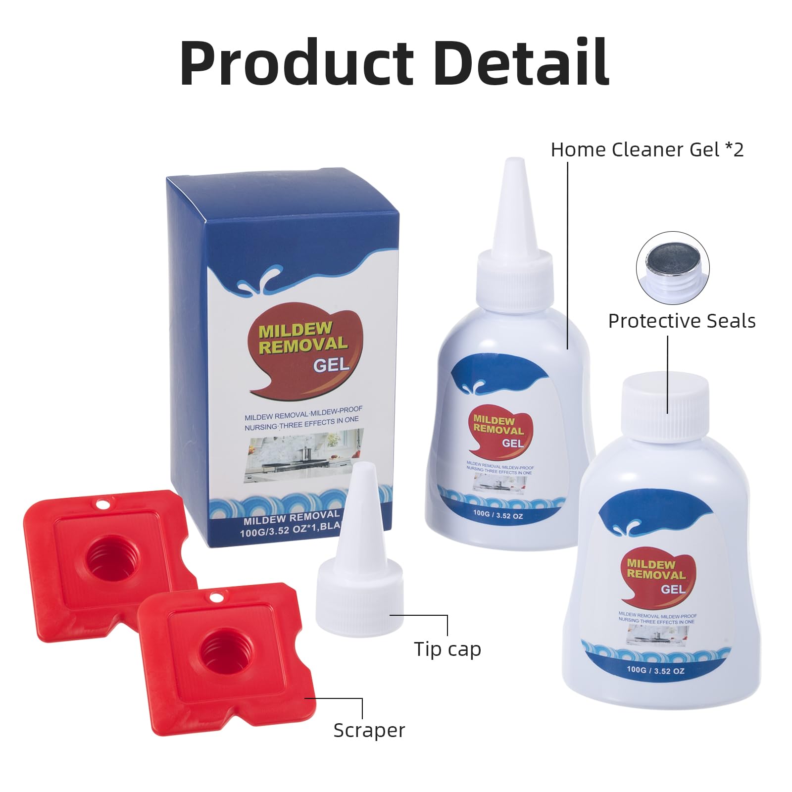 2 Pack Home Remover Gel - Powerful Washing Machine Cleaner & Refrigerator Deodorizer Strips | Deep Cleans Tiles, Grout, Bathroom Sinks, Showers & Kitchen Surfaces (7 Fl Oz) - Ideal for Home Maintenance & Appliance Care