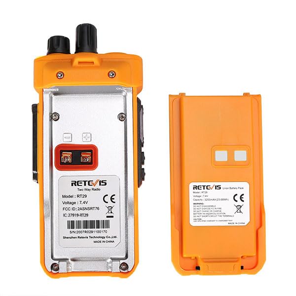 Retevis RT29 Long Range Walkie Talkies for Adults - Rugged 2 Way Radios with IP67 Waterproof Mic, VOX & Emergency Alarm - Ideal for Outdoor Adventures, Hiking, Camping, Hunting & Off-Roading (Orange, 2 Pack)
