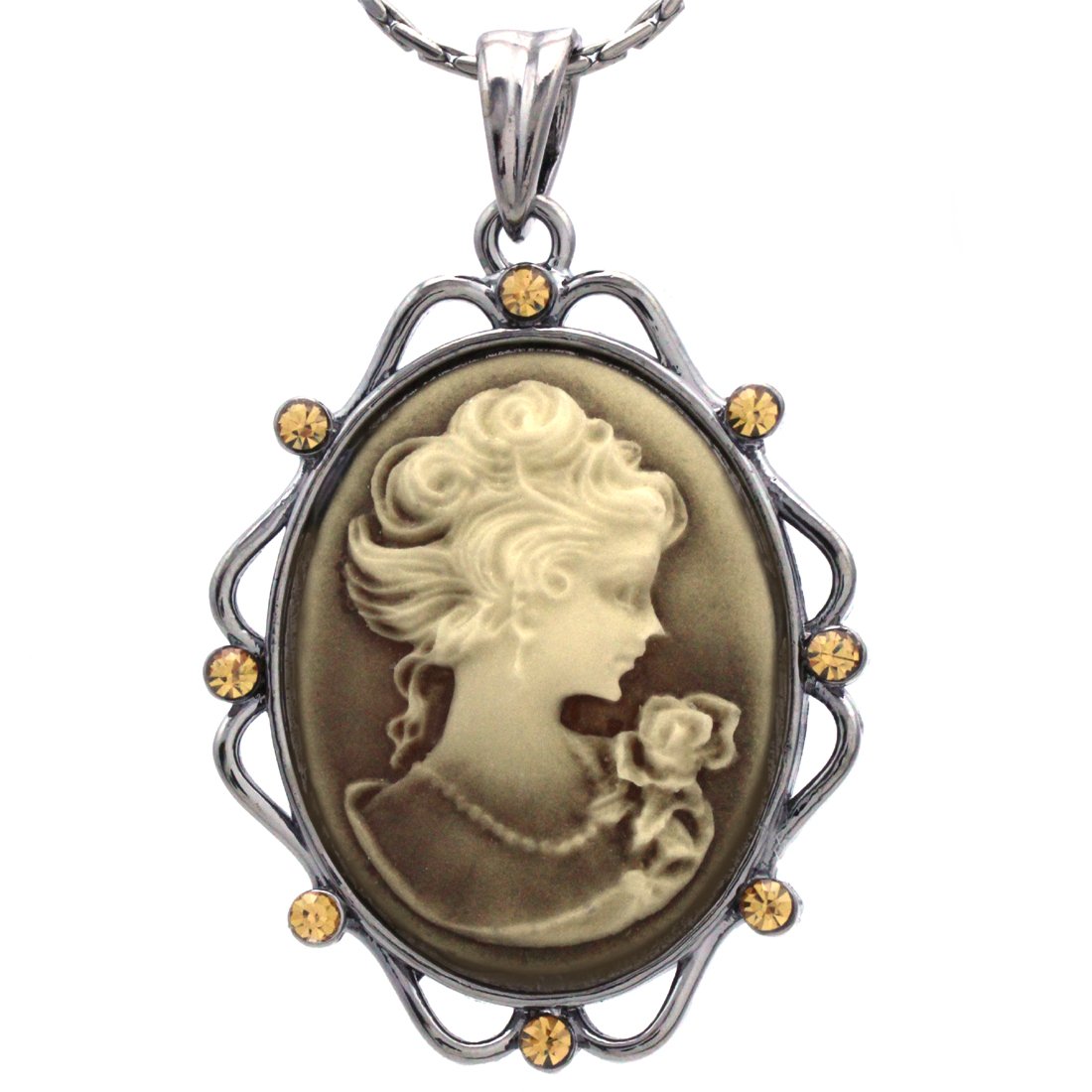 Soulbreeze Collection Vintage Cameo Pendant Necklace - Elegant Women's Fashion Jewelry for Casual Wear, Date Night & Special Occasions