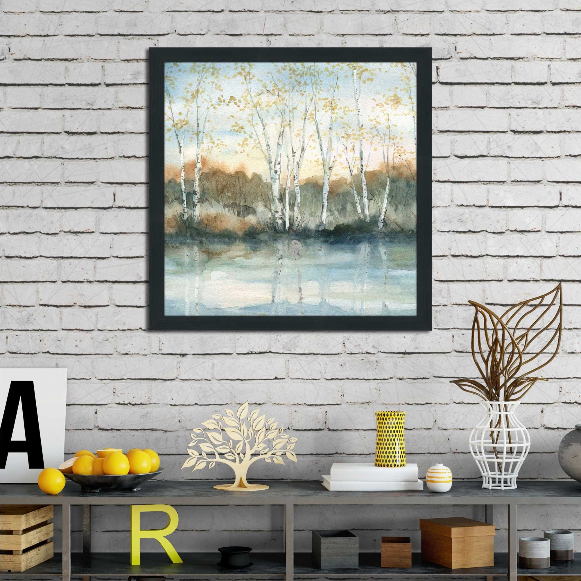 Birch Riverbank by Carol Robinson - Stunning Acrylic Wall Art Print for Home & Office Decor | Perfect for Living Room, Bedroom, or Office Spaces