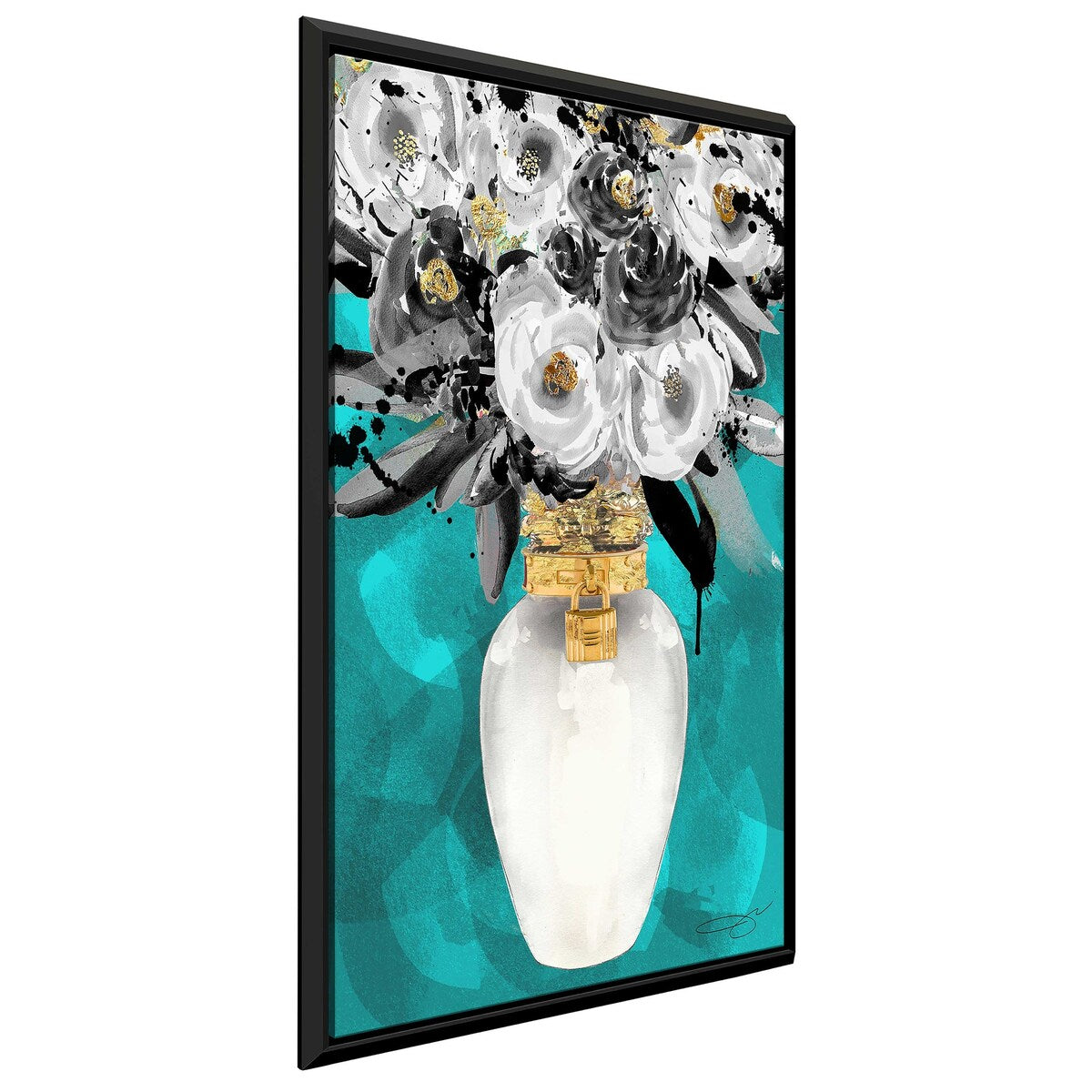 Always Fresh Blue by Jodi - Modern Abstract Art Print on Floating Canvas - Perfect for Living Room, Bedroom & Office Wall Decor