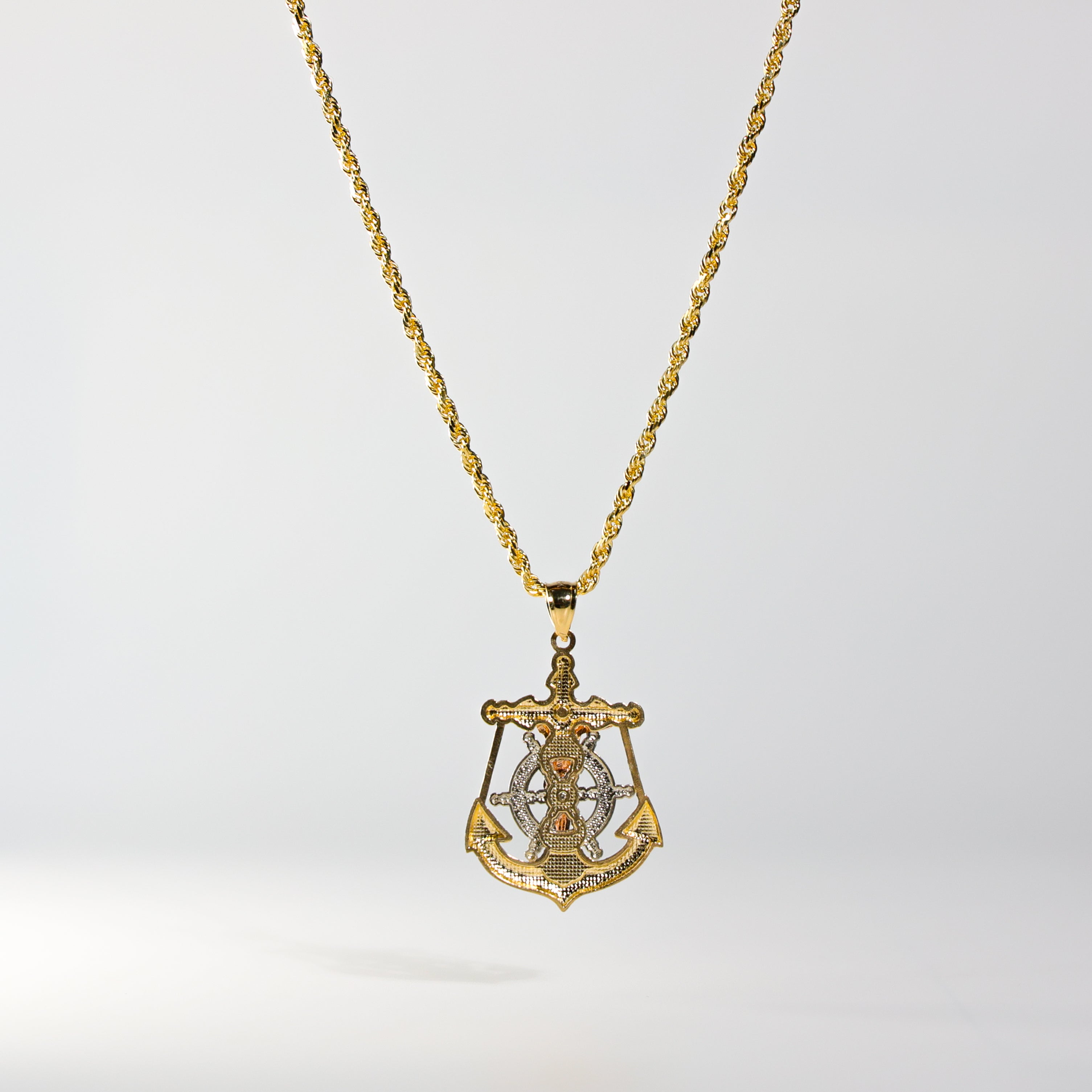 Gold Large Crucifix Anchor Mariner Pendant Necklace - Model 0113 - Perfect for Nautical Gifts, Sailor Jewelry & Christian Faith Accessories