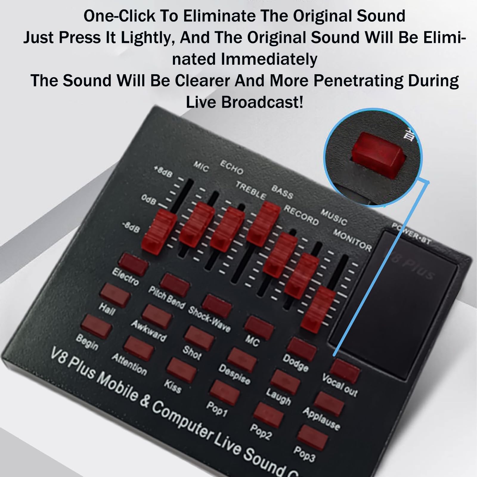 QIeAny Rechargeable USB Sound Card with 12 Voice Effects - Portable Audio Mixer for Live Streaming, Podcasting & Gaming - Compatible with PC, Mobile & Laptop (12-Hour Battery Life) - Perfect for TikTok, YouTube & Discord Voice Changer