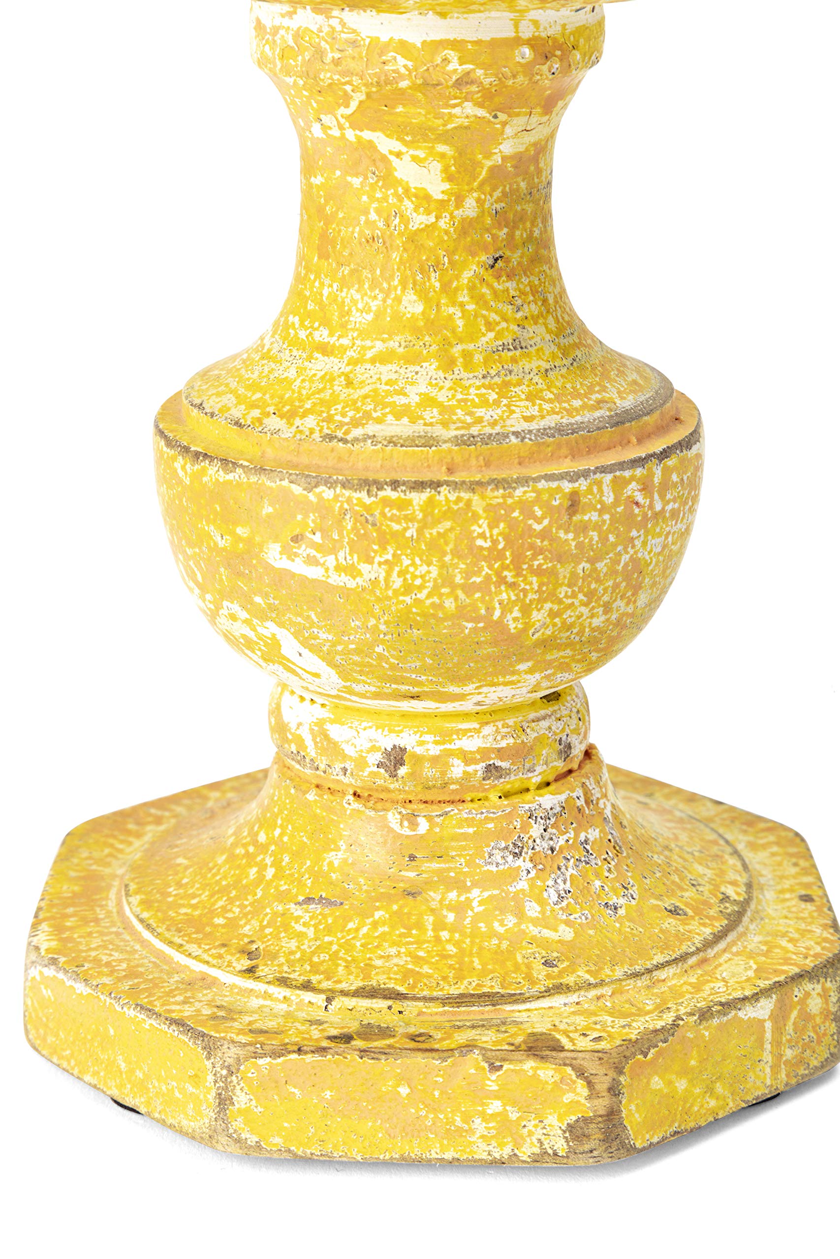 IMAX 5544-5 Set of 5 Mango Wood & Iron Distressed Candle Holders - 3 Inch Pillar Candle Stands - Rustic Home Decor for Dining Table, Wedding Centerpiece & Farmhouse Decor