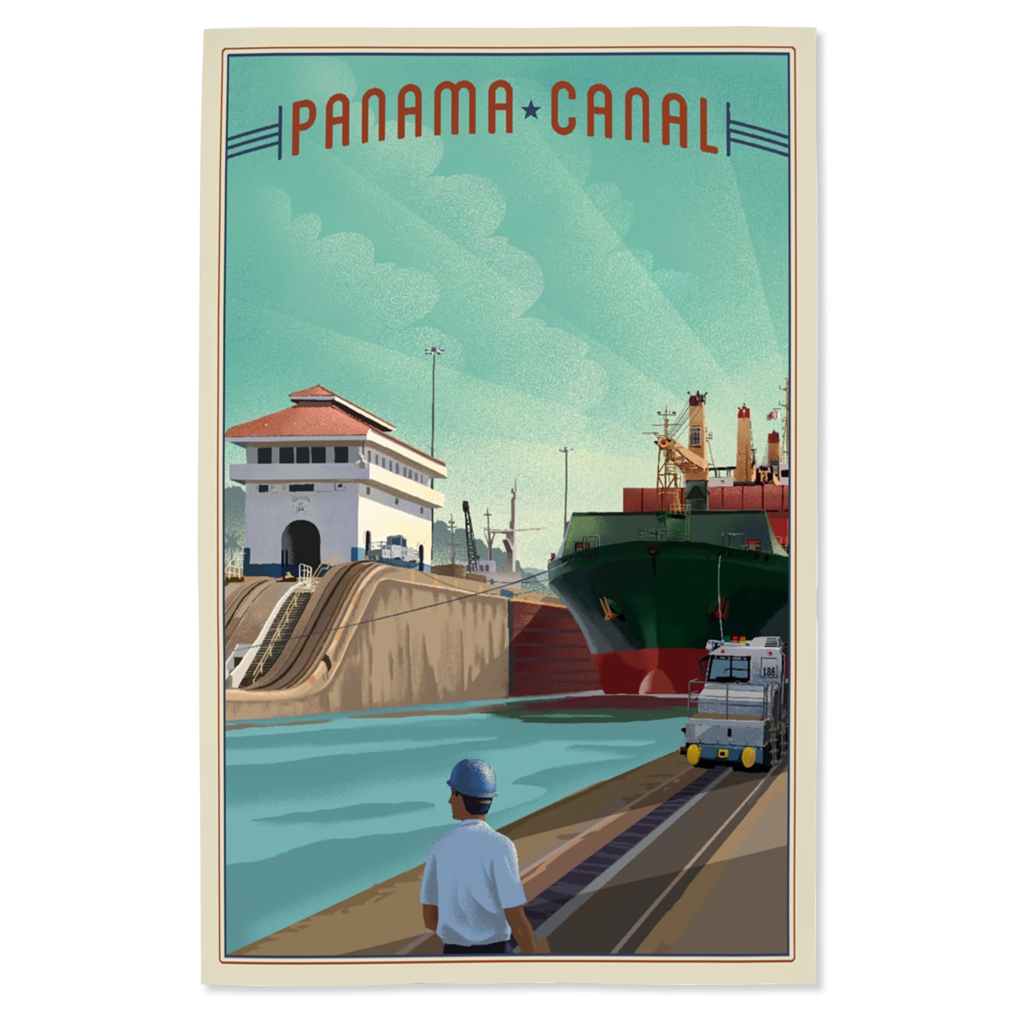 Lantern Press 16x24 Inch Giclee Art Print - Panama Canal Wall Decor - Premium Lithograph for Living Room, Office & Home Decoration