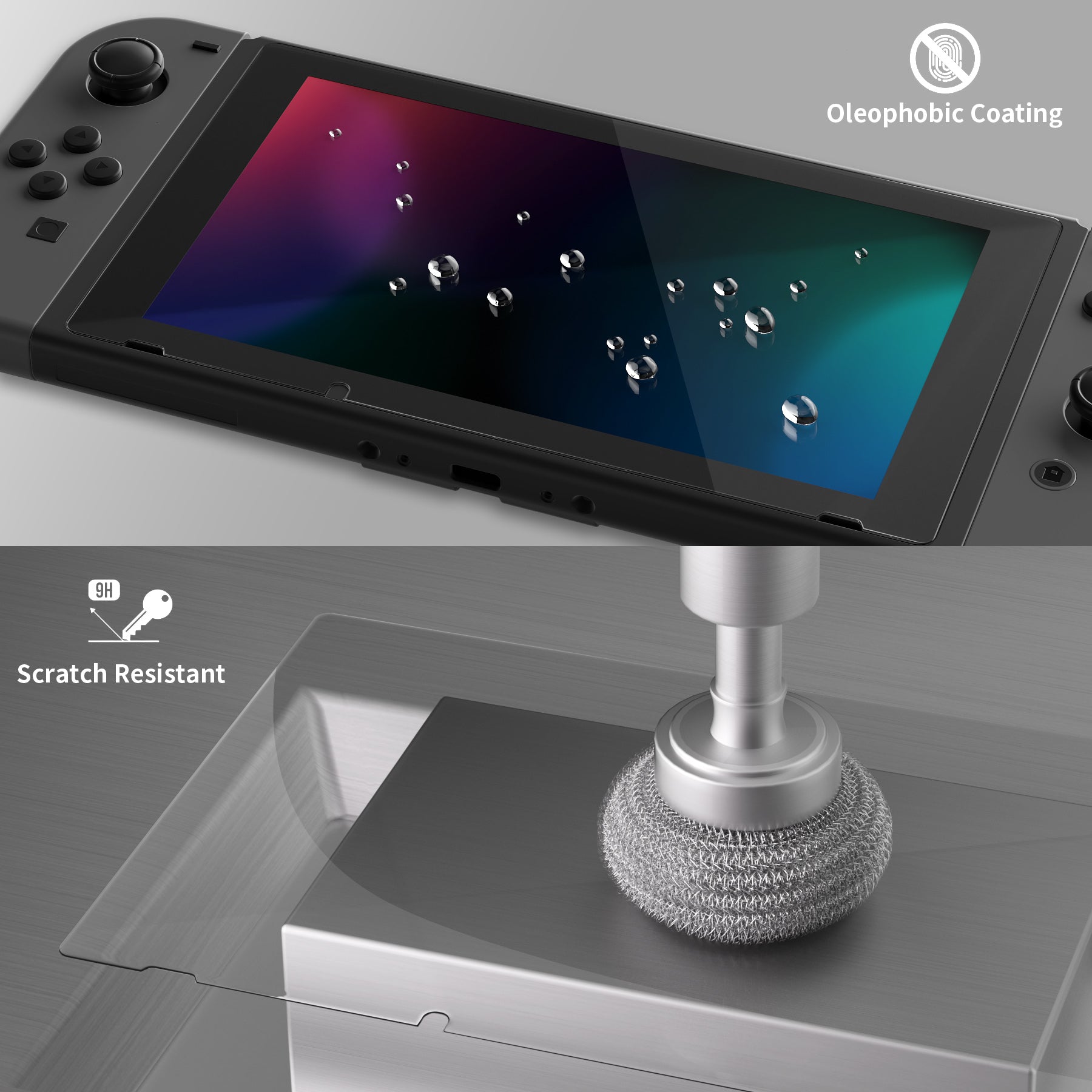 eXtremeRate 2 Pack HD Clear Tempered Glass Screen Protector for Nintendo Switch - Anti-Scratch & Bubble-Free - Perfect for Gaming & Travel Protection