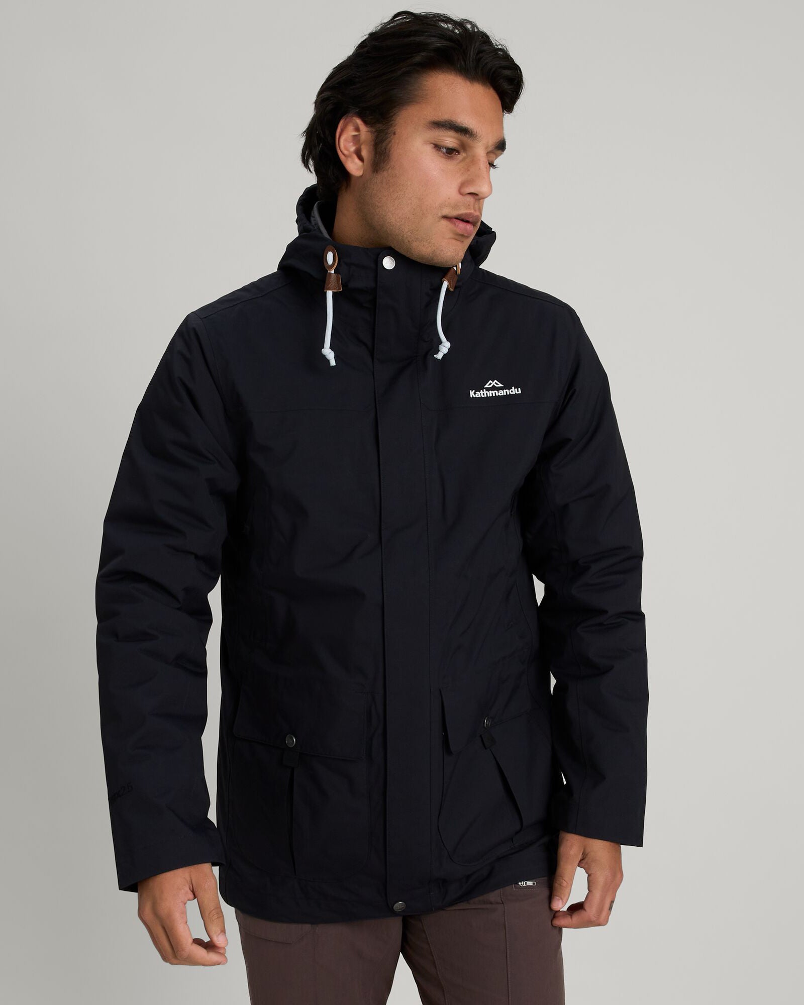 Men's Benmore 5-in-1 Waterproof Windproof Jacket with Removable Hood - Black | All-Season Outdoor Hiking & Travel Coat for Men