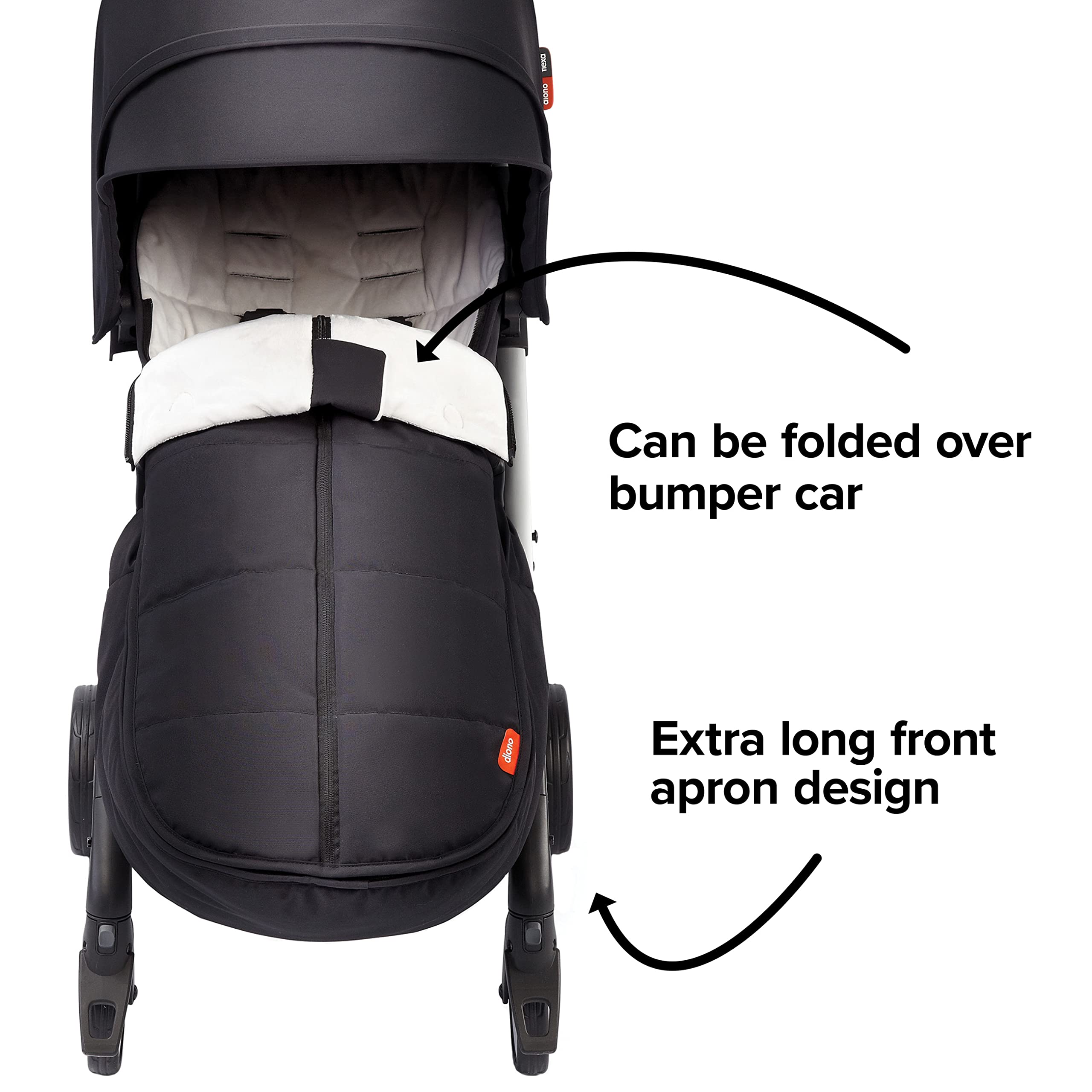 Diono All Weather Stroller Footmuff - Universal Fit for Baby to Toddler with Super Soft Padding, Weatherproof & Water Resistant Lining (Black Midnight) - Perfect for Winter Strolls, Outdoor Adventures & Cold Weather Protection