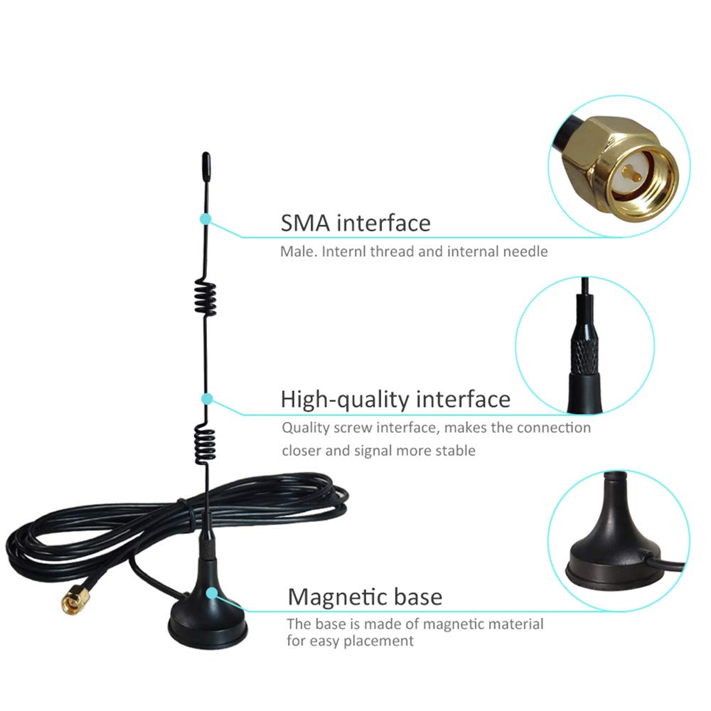 2.4GHz WiFi Antenna with Magnetic Base - 10ft SMA Male Connector, 7dBi High Gain for CCTV, IP & Wireless Security Cameras - HD Video Extension for Home & Office Surveillance