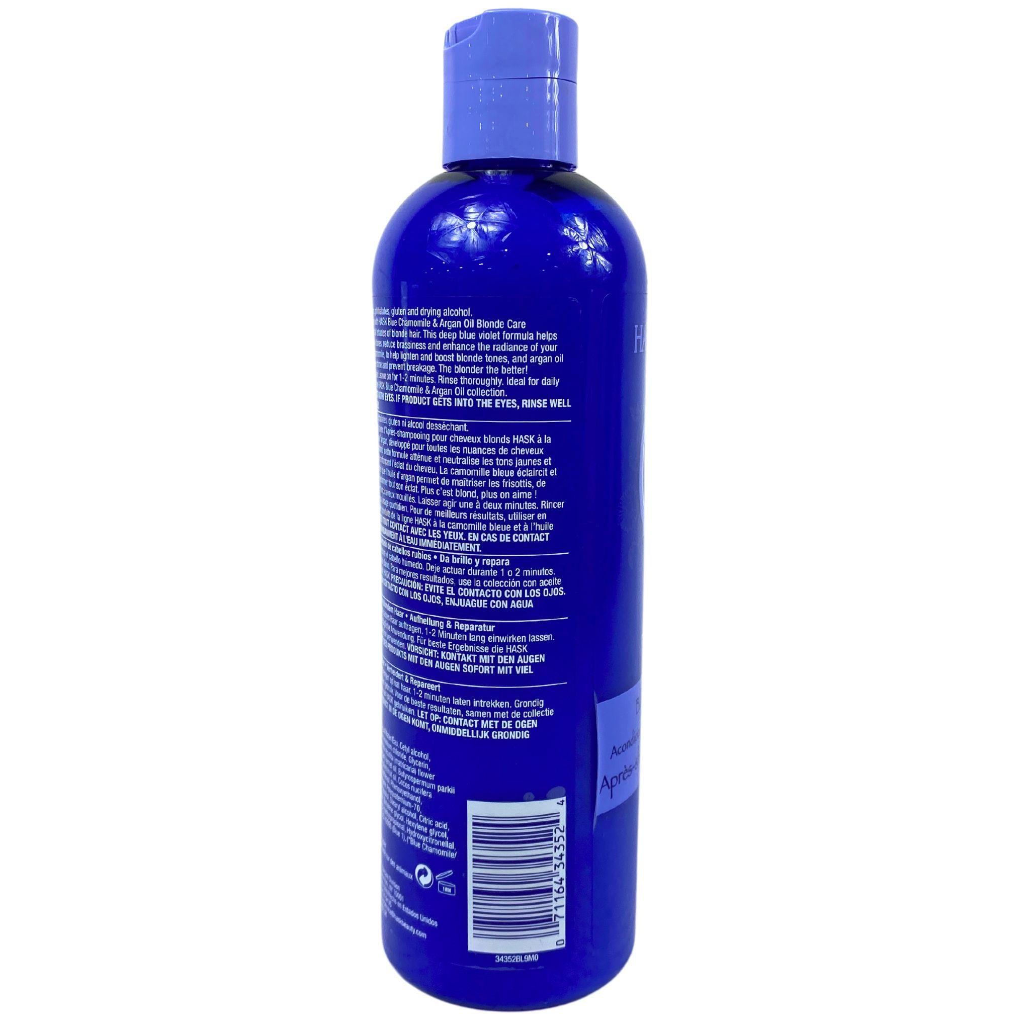 Hask Blue Chamomile & Argan Oil Blonde Hair Conditioner - 12 oz (Pack of 50) | Sulfate-Free, Paraben-Free for Color-Treated & Damaged Hair | Salon Quality Deep Conditioning Treatment for Blonde, Bleached & Highlighted Hair