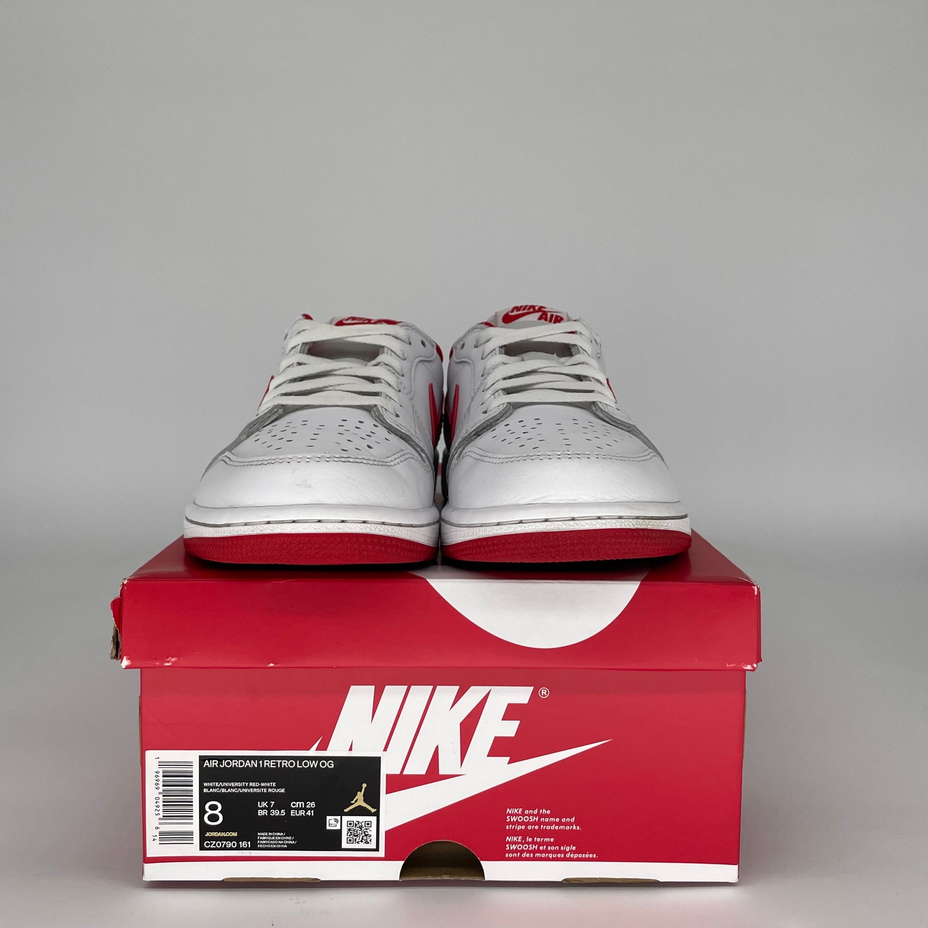 Air Jordan 1 Low University Red Men's Shoes - Size 8 (CZ0790-161) | Retro Basketball Sneakers for Casual Wear & Street Style