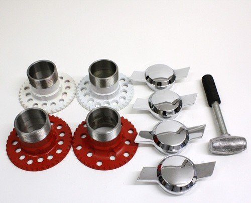 2 Bar Spinner Wire Wheel Adapters - Chrome Plated Knock Offs for Classic & Custom Cars - Perfect for Hot Rods, Muscle Cars & Vintage Vehicles