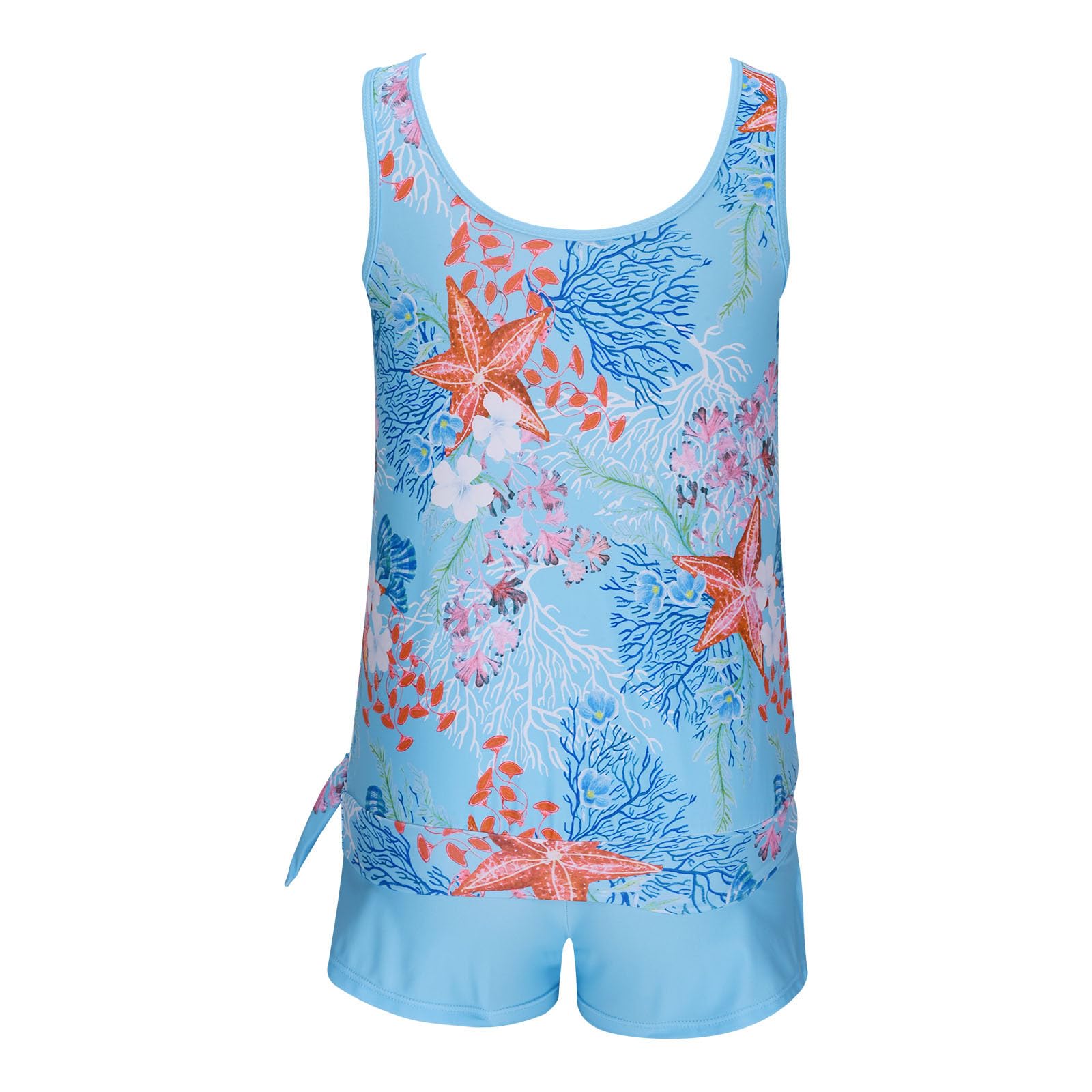 **2024 Women's Tummy Control Tankini Swimsuits - Plus Size Two Piece Bathing Suit with Modest Blouse Top & Boy Shorts | C-Blue XX-Large | Beach, Pool & Vacation Wear**