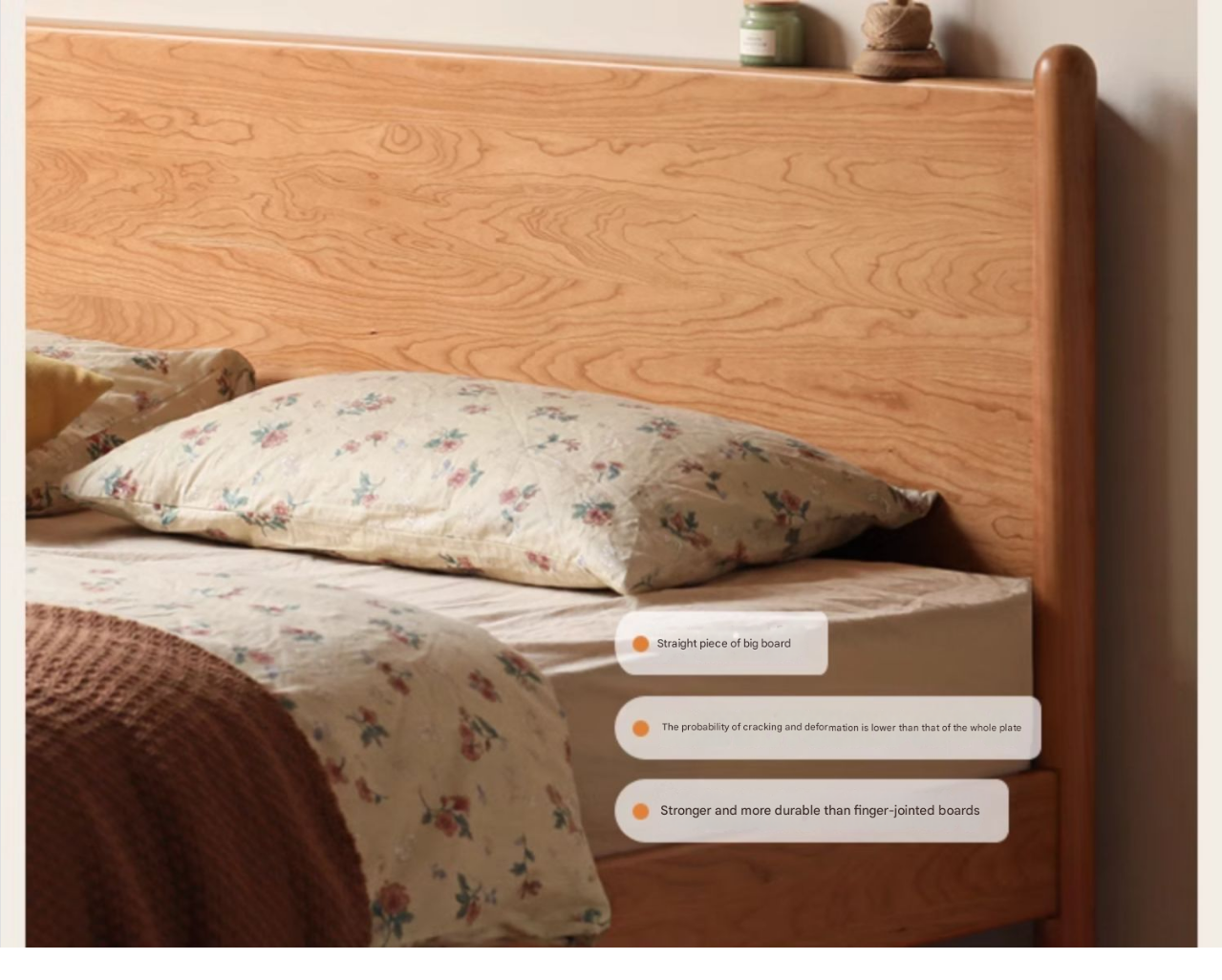 Solid Oak, Black Walnut & Cherry Wood Bed Frame - Handcrafted Queen Size Wooden Bed with Sturdy Slat Support - Perfect for Master Bedroom, Guest Room or Rustic Cabin Decor