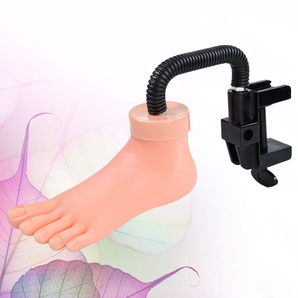 Professional Silicone Fake Foot for Nail Practice - Flexible Movable Bracket Nail Art Training Model - Salon & DIY Manicure Display Tool for Students & Beginners (Perfect for Nail Tech Training, Home Practice & Salon Demonstrations)