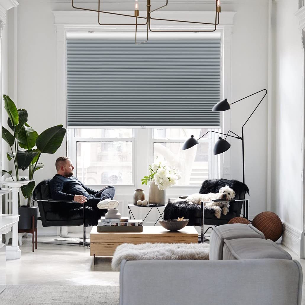 Custom Cut to Size Keego Blackout Cordless Window Cellular Shades - Noise Cancelling Honeycomb Blinds for Home, Kitchen, Bedroom & Office (38
