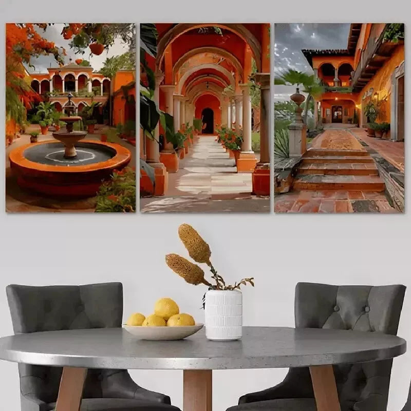3-Piece Mexican Wall Art Set - Framed Canvas Prints 50x70cm (20x28in) - High Quality Australian Made Ready-to-Hang Decor for Living Room, Bedroom & Office