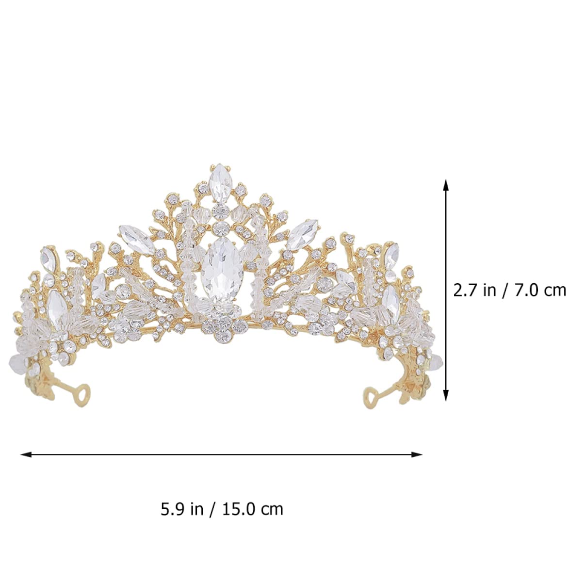 2 Pcs Silver Crystal Crown Tiaras for Women - Rhinestone Bridal Headpiece for Wedding, Prom & Special Occasions | Elegant Alloy Hair Accessories for Bride, Party & Ceremony Events