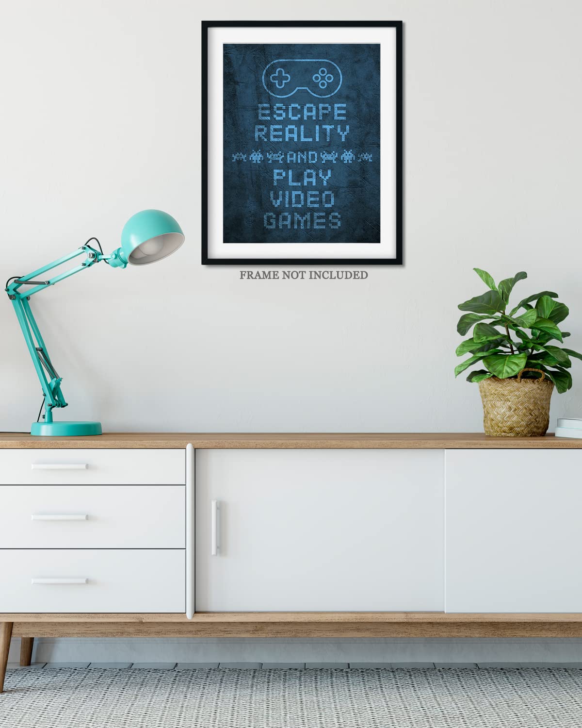 Escape Reality Gaming Wall Art - 11x14 Unframed Print for Video Gamers Room Decor, Birthday Party & Gifts | Perfect for Game Room, Man Cave & Gamer Gifts