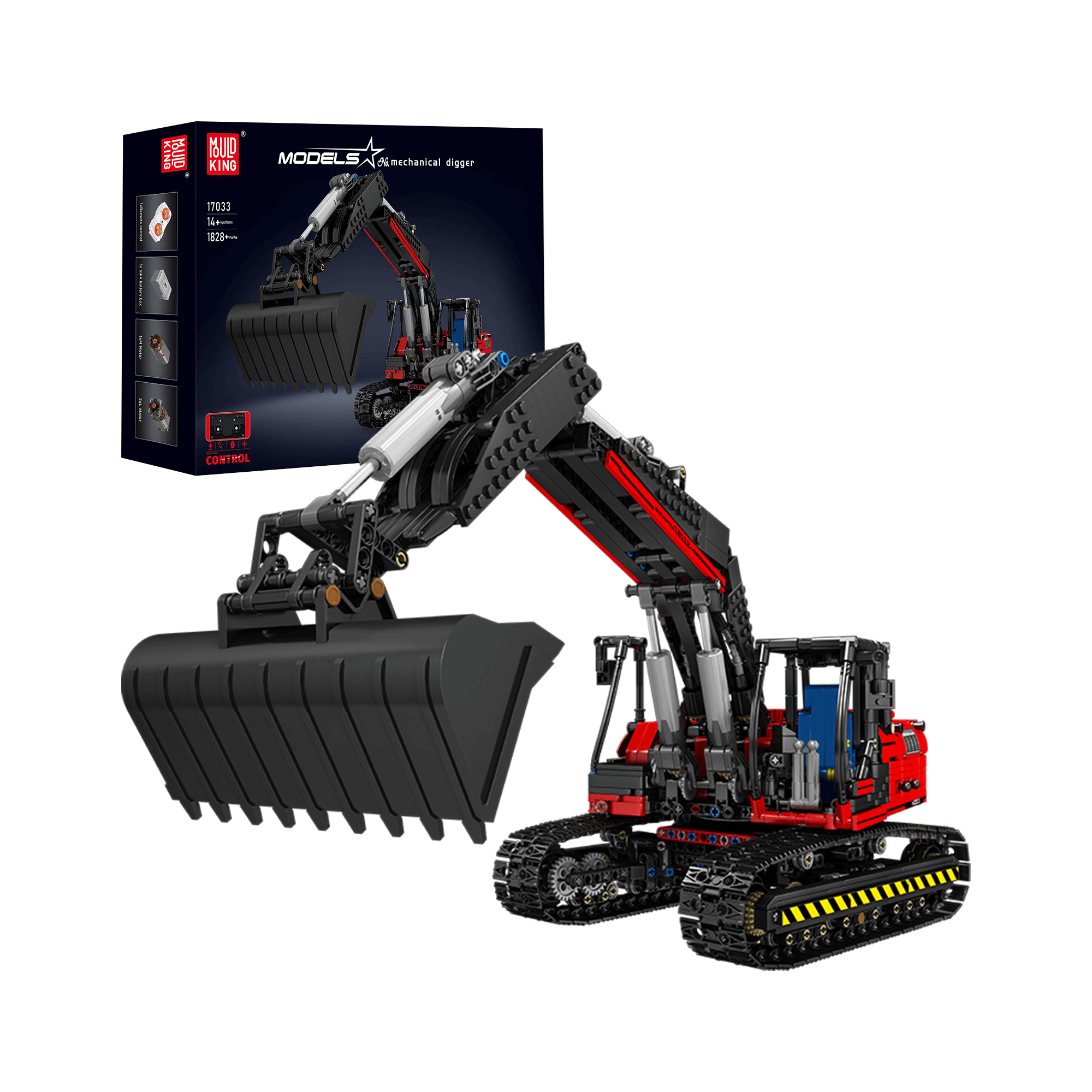 MOULD KING 17032/17033 Technic Excavator Building Kit - 1,828 Piece Construction Toy Set for Adults & Kids | STEM Educational Model, DIY Engineering Project, Birthday Gift Idea for Boys & Girls | Playtime, Classroom Learning, Collector's Display