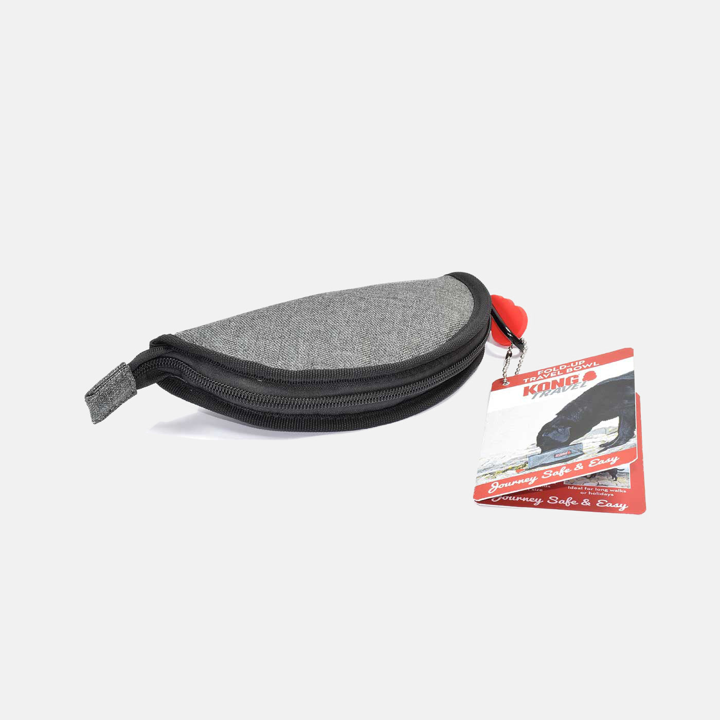 KONG Foldable Travel Dog Bowl - Portable Collapsible Pet Food & Water Dish for Dogs on the Go - Perfect for Hiking, Camping & Outdoor Adventures