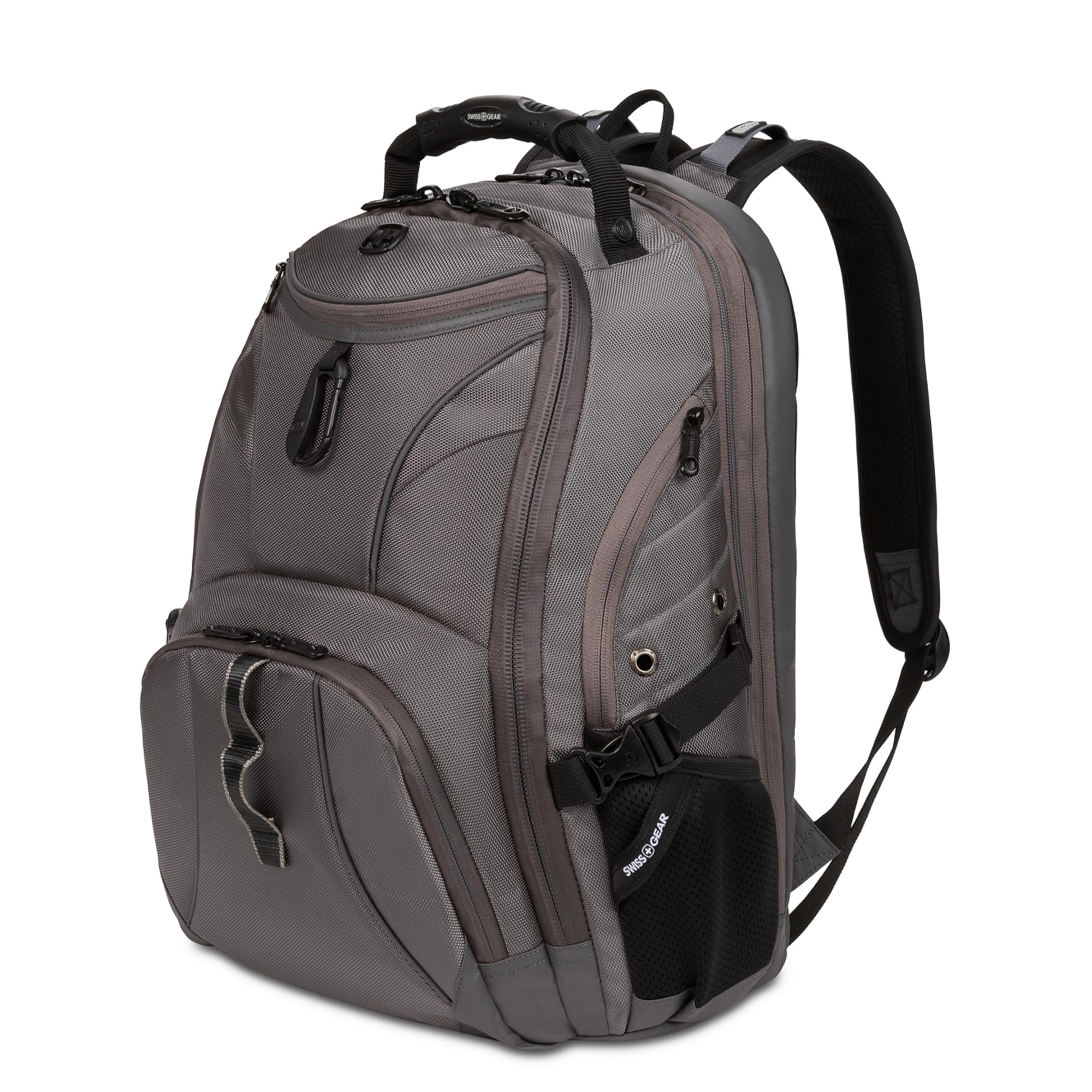 SwissGear 1900 Scansmart TSA Approved 17 Inch Laptop Backpack - Sting Grey Ballistic Nylon - Fits Up to 19 Inch Laptops | Perfect for Business Travel, Airport Security & Daily Commute