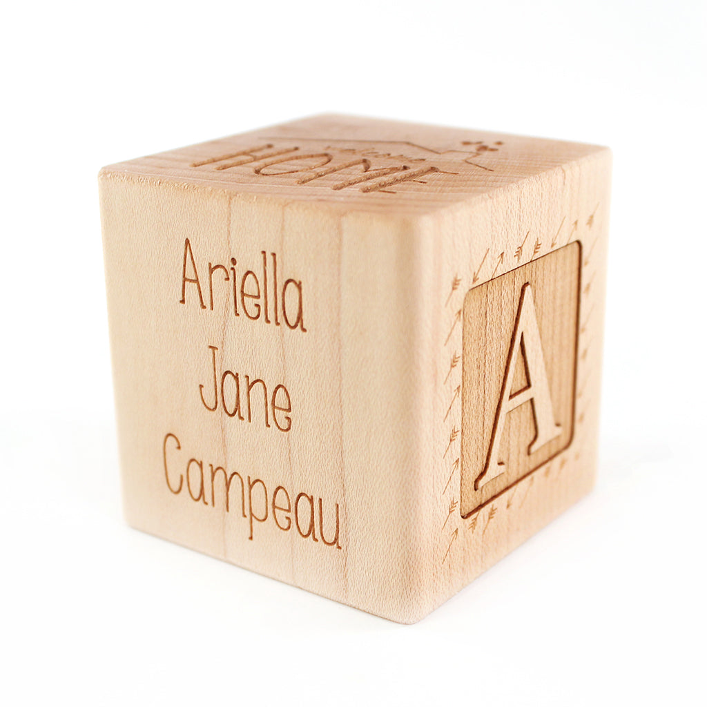 Personalized Baby Adoption Keepsake Block - Engraved Wooden Memory Block for Adopted Children - Perfect Nursery Decor, Adoption Gift & Family Keepsake for New Parents