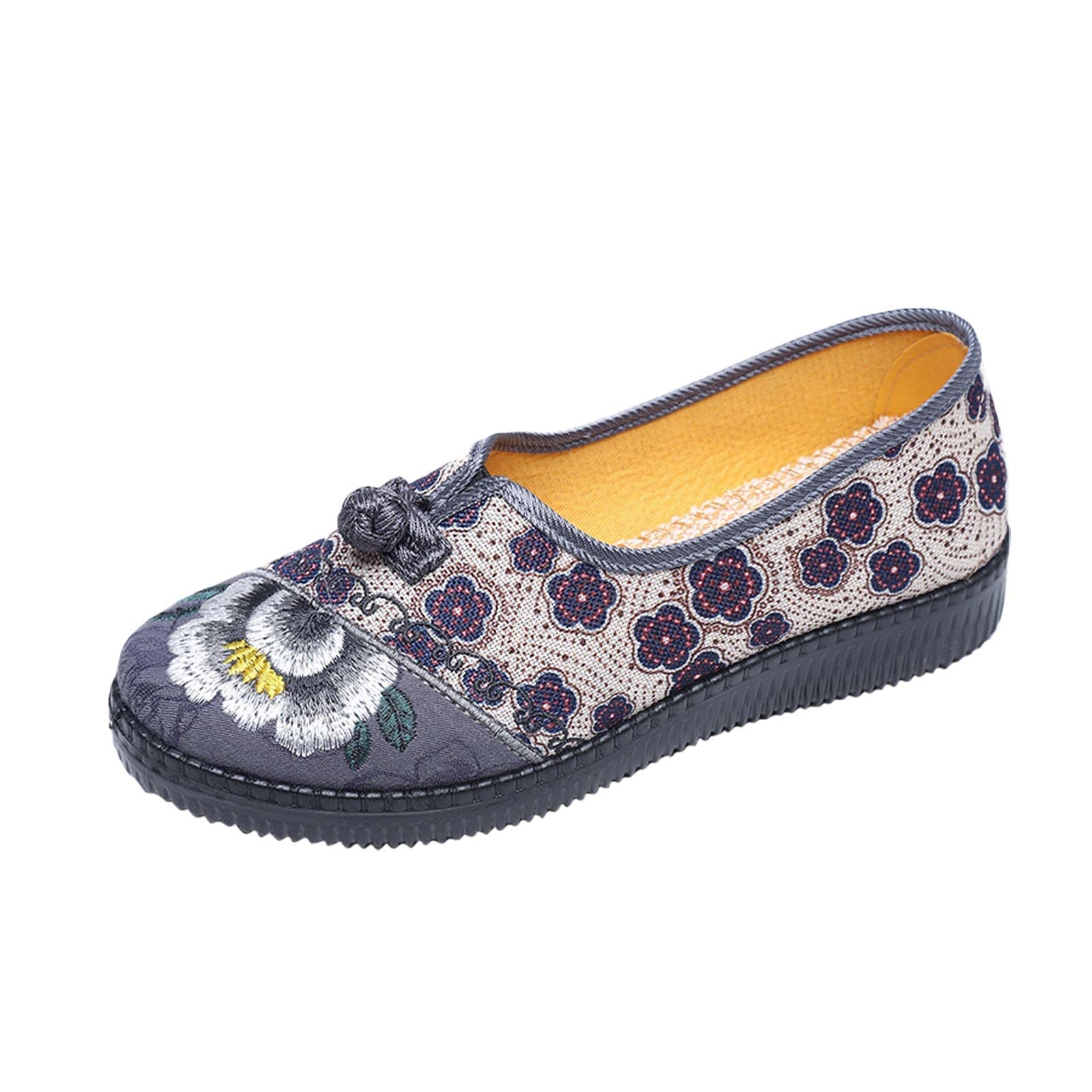Embroidered Floral Casual Shoes for Women - Comfortable Ethnic Summer Dress Shoes | Perfect for Outdoor Weddings, Beach Vacations & Boho Fashion Outfits
