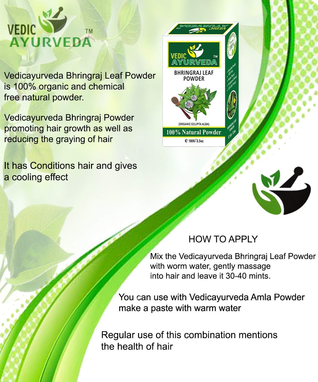 VEDICAYURVEDA Pure Organic Hair Care Combo - Amla Powder, Shikakai Powder, Reetha Powder & Bhringraj Powder (4 Items, 400g) for Natural Hair Growth, Scalp Treatment & Deep Conditioning - Perfect for DIY Hair Masks & Ayurvedic Hair Care Routines