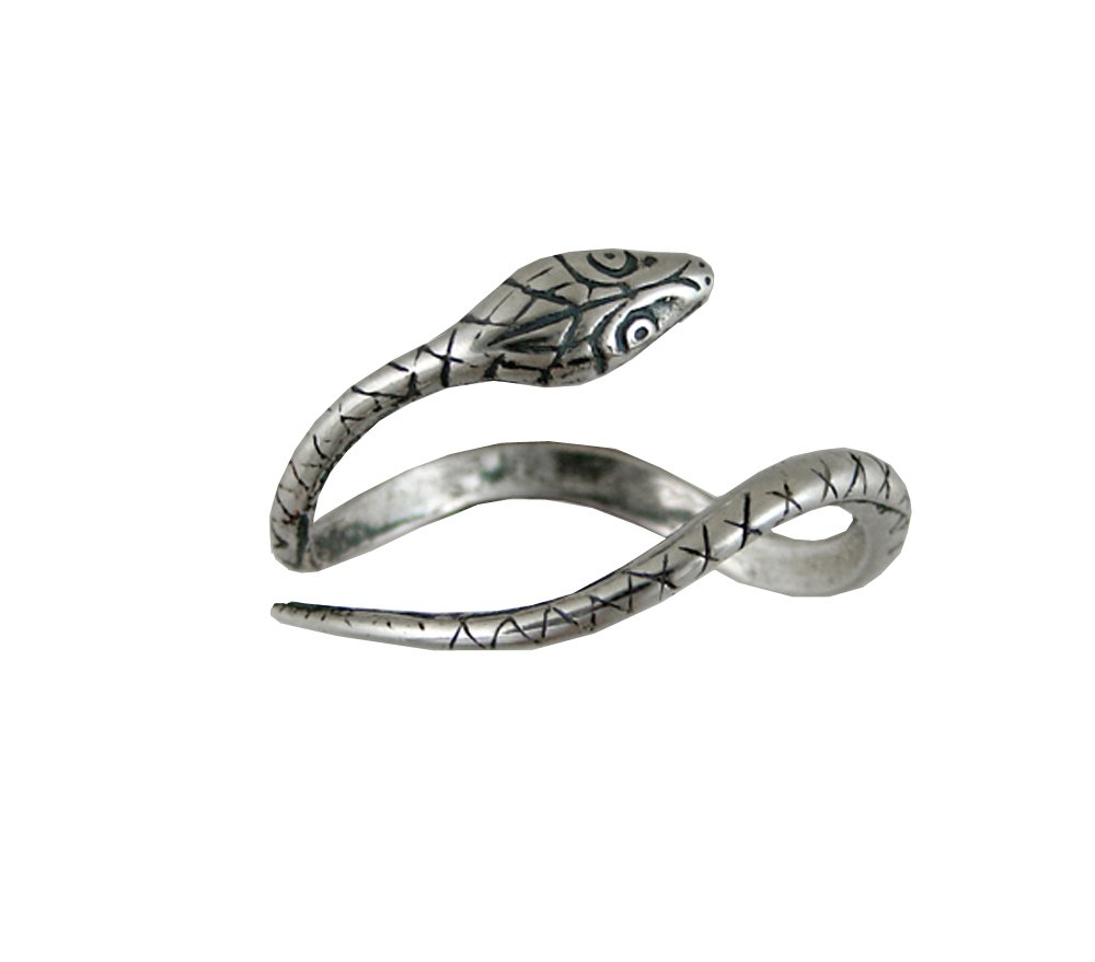 Adjustable Sterling Silver Snake Pinkie Ring - Handmade in USA | Perfect for Boho Fashion, Gift Giving & Everyday Wear