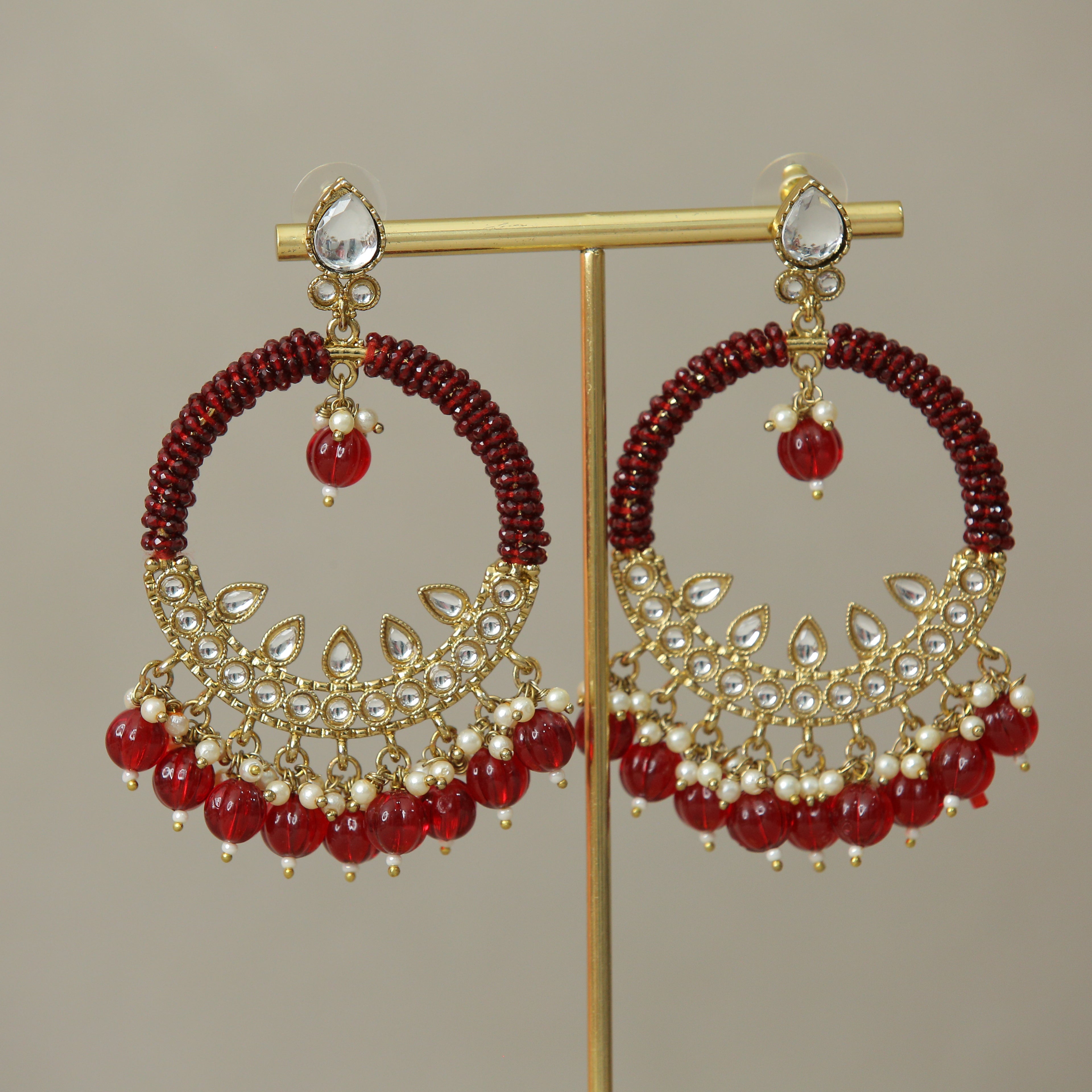 Exquisite Akshara Kundan Earrings for Women – Handmade Indian Jewelry for Weddings, Parties & Special Occasions