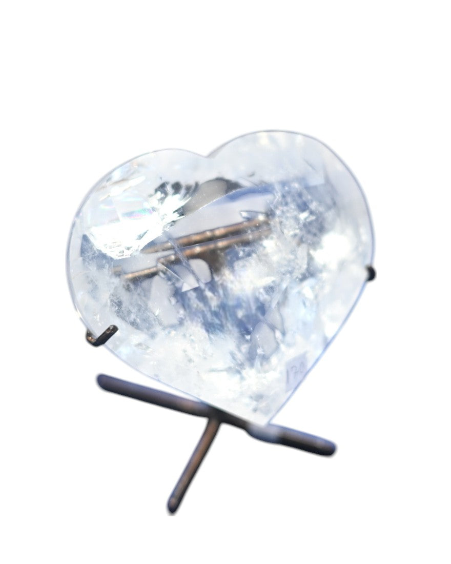 Natural Clear Quartz Heart Crystal on Stand - Healing Stone for Meditation, Reiki & Home Decor | Perfect for Spiritual Gifts, Yoga Spaces & Energy Cleansing