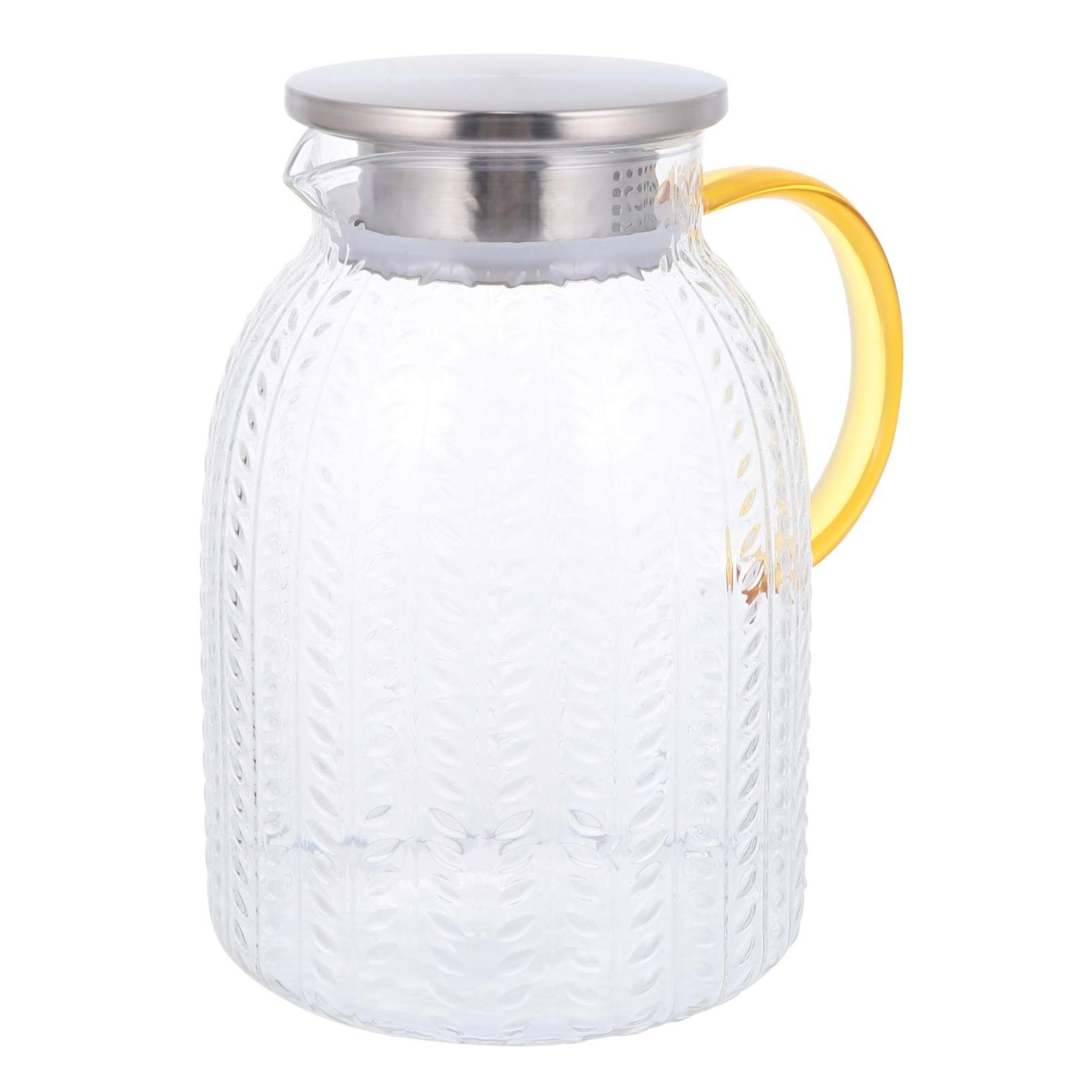 Premium Glass Cold Water Jug - 2L Large Capacity, BPA-Free, Fashionable & Durable Glass Pitcher for Iced Tea, Lemon Water & Infused Drinks - Perfect for Refrigerator, Parties & Outdoor Picnics