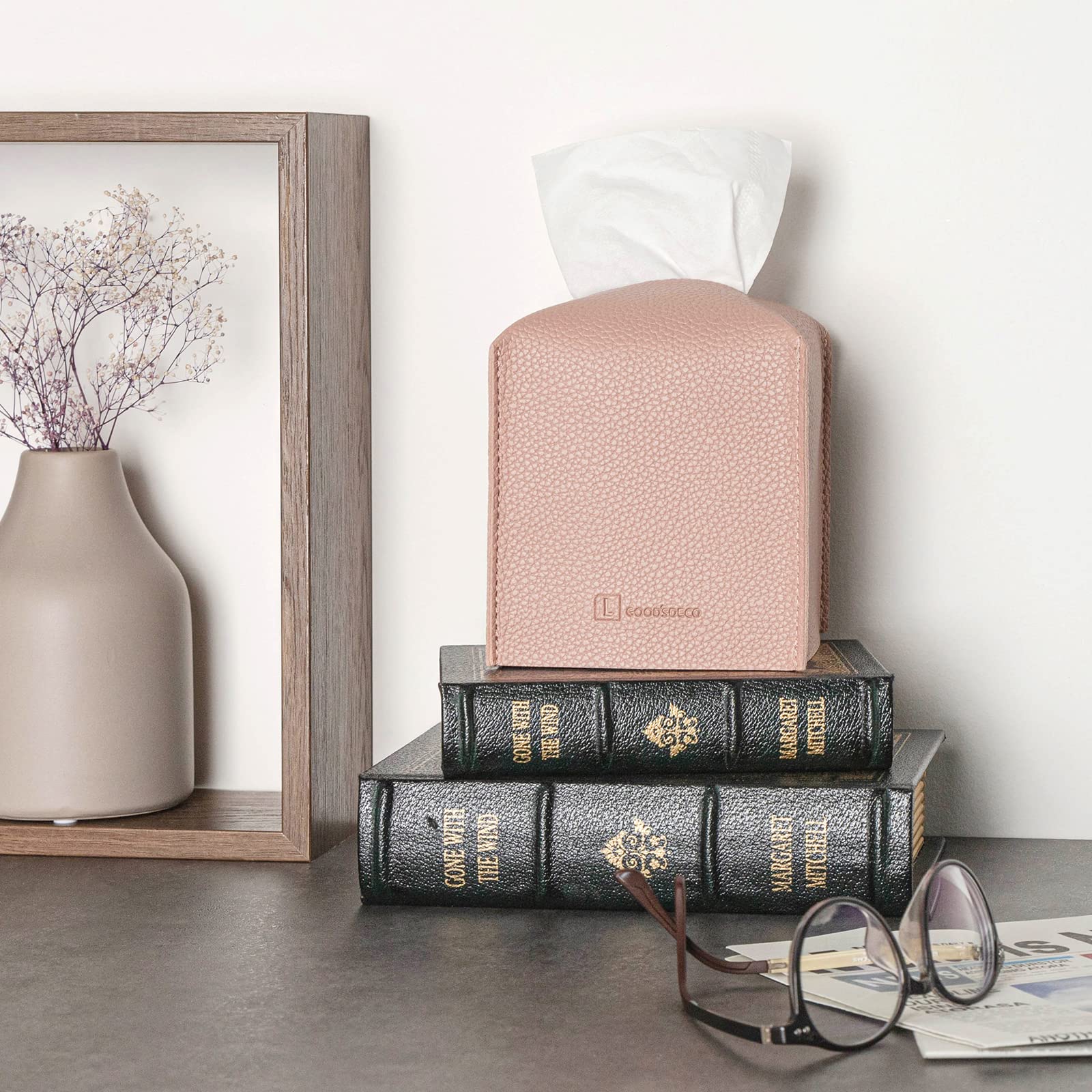 Premium PU Leather Tissue Box Cover Holder - Modern Decorative Storage Cube for Facial Tissues | Stylish Home, Office & Bathroom Vanity Organizer | Perfect for Living Room, Bedroom & Guest Bath Decor