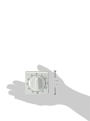 Fox Run Square Kitchen Timer - 60 Minute Countdown, 2 x 2.75 x 3 Inches, White - Perfect for Baking, Cooking, Classroom & Office Use