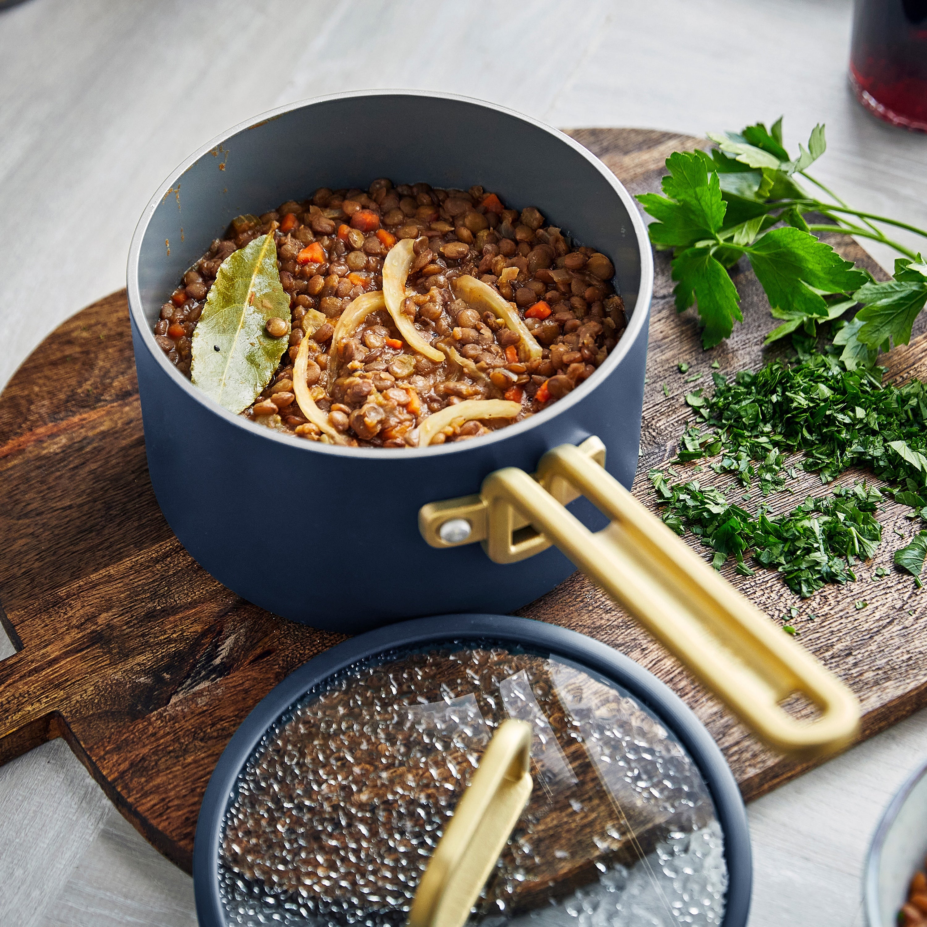 Stanley Tucci™ 10-Piece Ceramic Nonstick Cookware Set with Free Cookbook | Marino Blue | Perfect for Home Cooking, Gifting & Professional Chefs