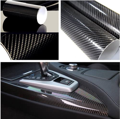 5D Glossy Carbon Fiber Vinyl Wrap Film for Car Interior & Exterior DIY - 12x60 Inch - US Stock - Perfect for Dashboard, Door Panels, and Trim Customization