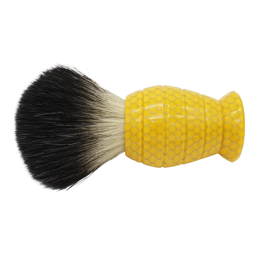 26mm Pure Bliss™ SHD Honey Hive Yellow Shaving Brush for Men - Premium Badger Hair Shaving Brush for Wet Shaving, Sensitive Skin & Beard Grooming - Perfect for Home, Travel & Barber Shop Use