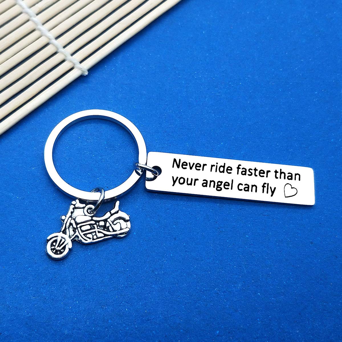 Motorcycle Couple Keychain Set - Ride Safe Handsome Because I Love You Keyring for Biker Boyfriend & Husband - Perfect Valentines Day, Christmas & Birthday Gift for Truckers - Romantic Couple Jewelry for Motorcycle Riders & Road Trips