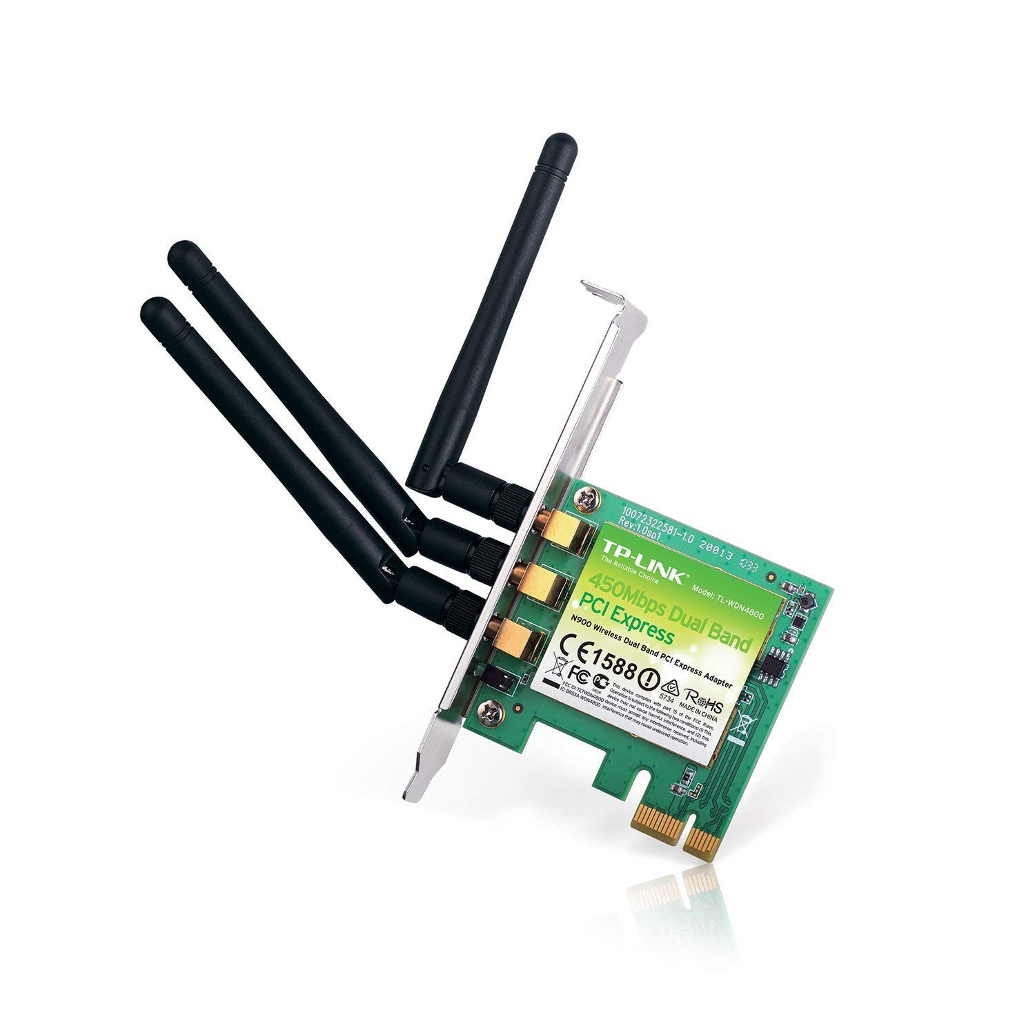 TP-Link TL-WDN4800 N900 Dual Band Wireless PCI Express Adapter - High Speed WiFi Card for Desktop PC, 450Mbps 2.4GHz + 450Mbps 5GHz, Supports Windows 10/8/7 - Perfect for Online Gaming, 4K Streaming & Home Office