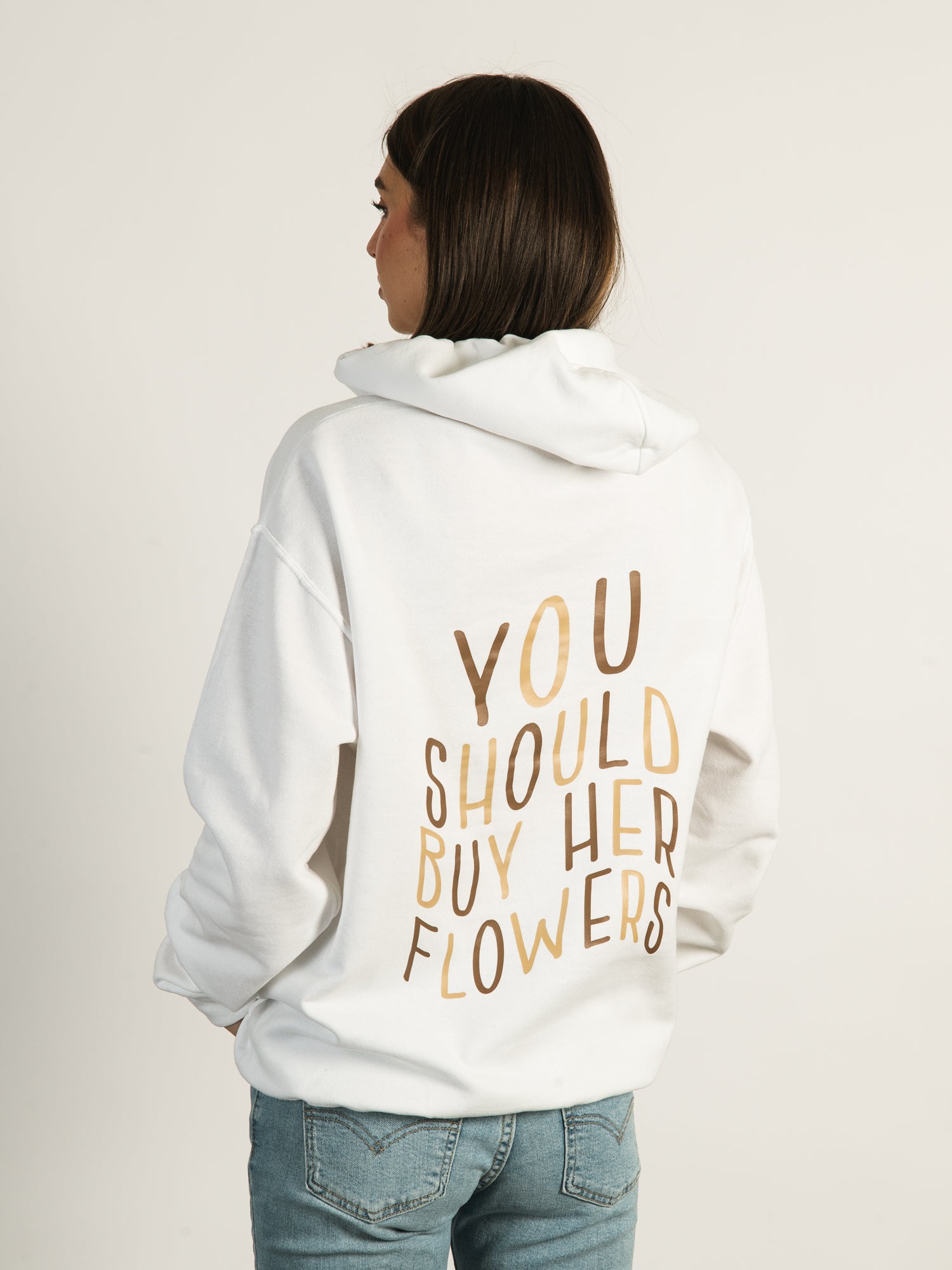 Buy Her Flowers Hoodie - Women's Cute Floral Pullover Sweatshirt for Casual Wear, Gifts & Clearance Sale - Perfect for Dates, Valentine's Day & Everyday Outfits