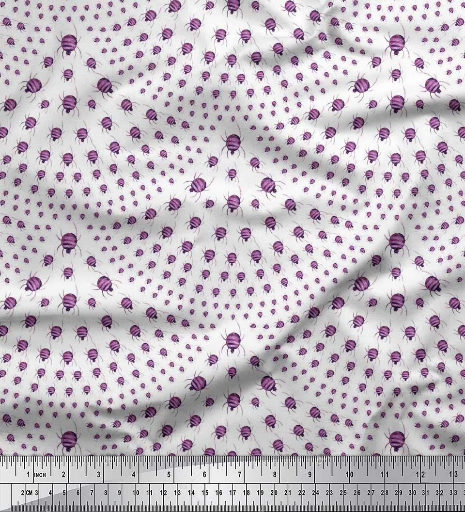 Soimoi Moss Georgette Brown Fabric by The Yard - 42 Inch Wide Spider Print Fabric for Fashionable Apparel & Home Decor | Perfect for Gothic Dresses, Halloween Costumes, and Dark Aesthetic Decorations