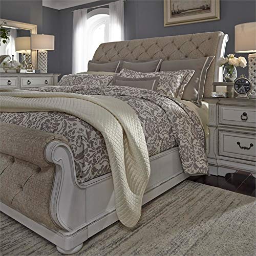 Liberty Furniture Abbey Park White Mirror - Elegant Full-Length Wall Mirror for Bedroom, Living Room & Entryway Decor