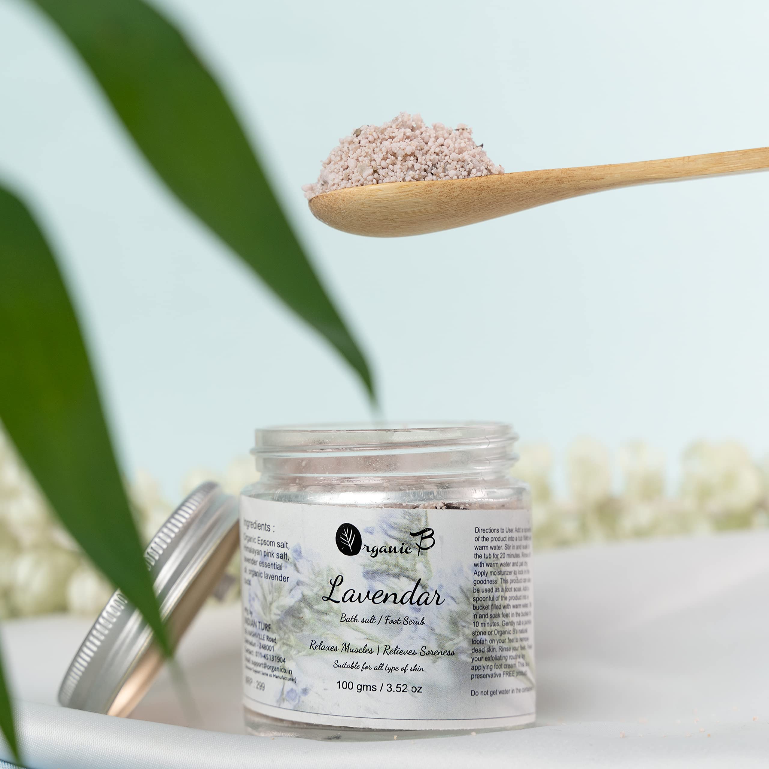 Organic Lavender Breeze Bath Salts 50g – Relaxing & Calming Therapy with Essential Oils, Epsom Salt & Himalayan Pink Salt for Muscle Pain Relief & Skin Nourishment | Perfect for Stress Relief, Spa Nights & Self-Care Rituals