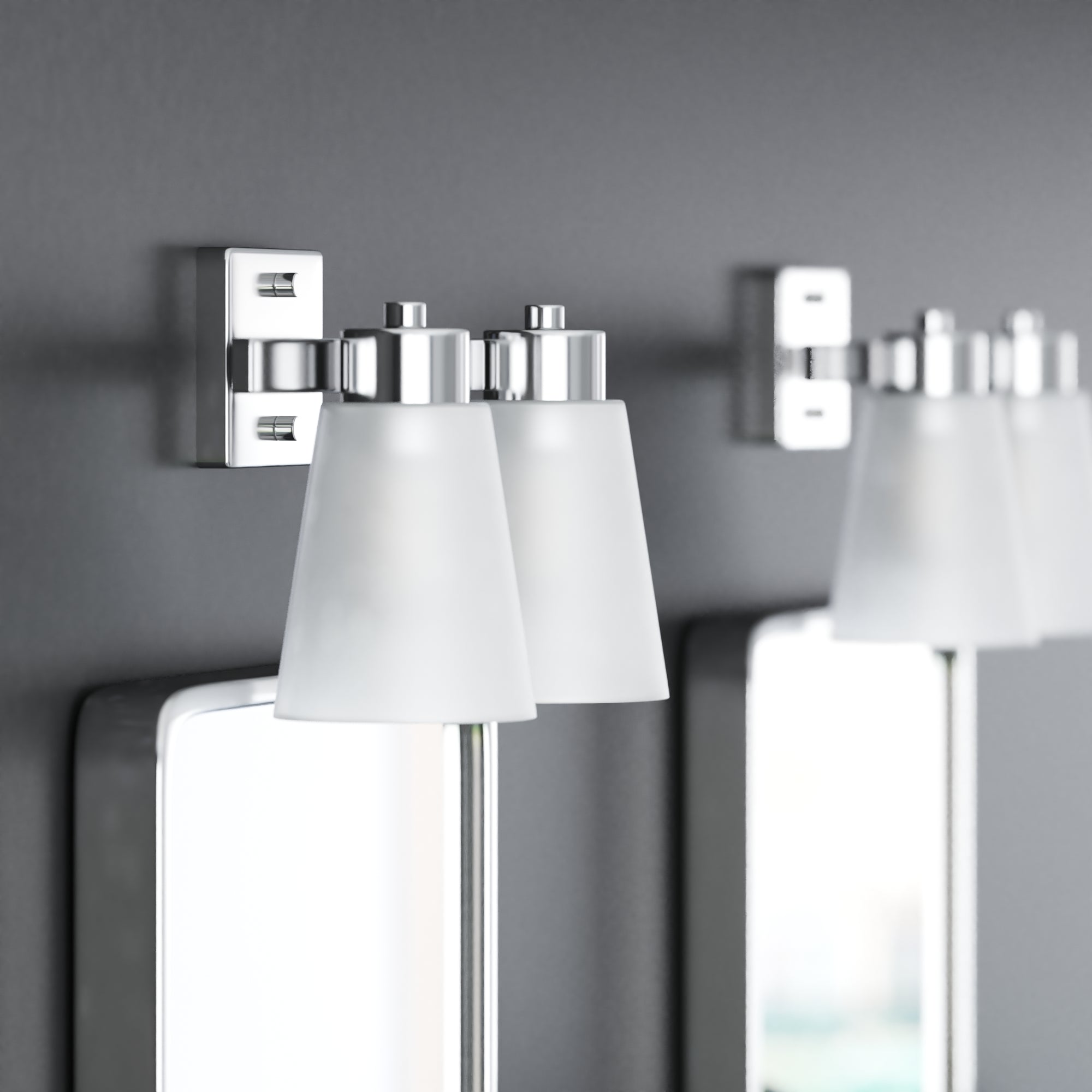 Fairendale 2-Light Vanity Light Fixture with Frosted Glass Shades and Brushed Nickel Finish - Perfect for Bathroom, Bedroom, or Dressing Room Lighting