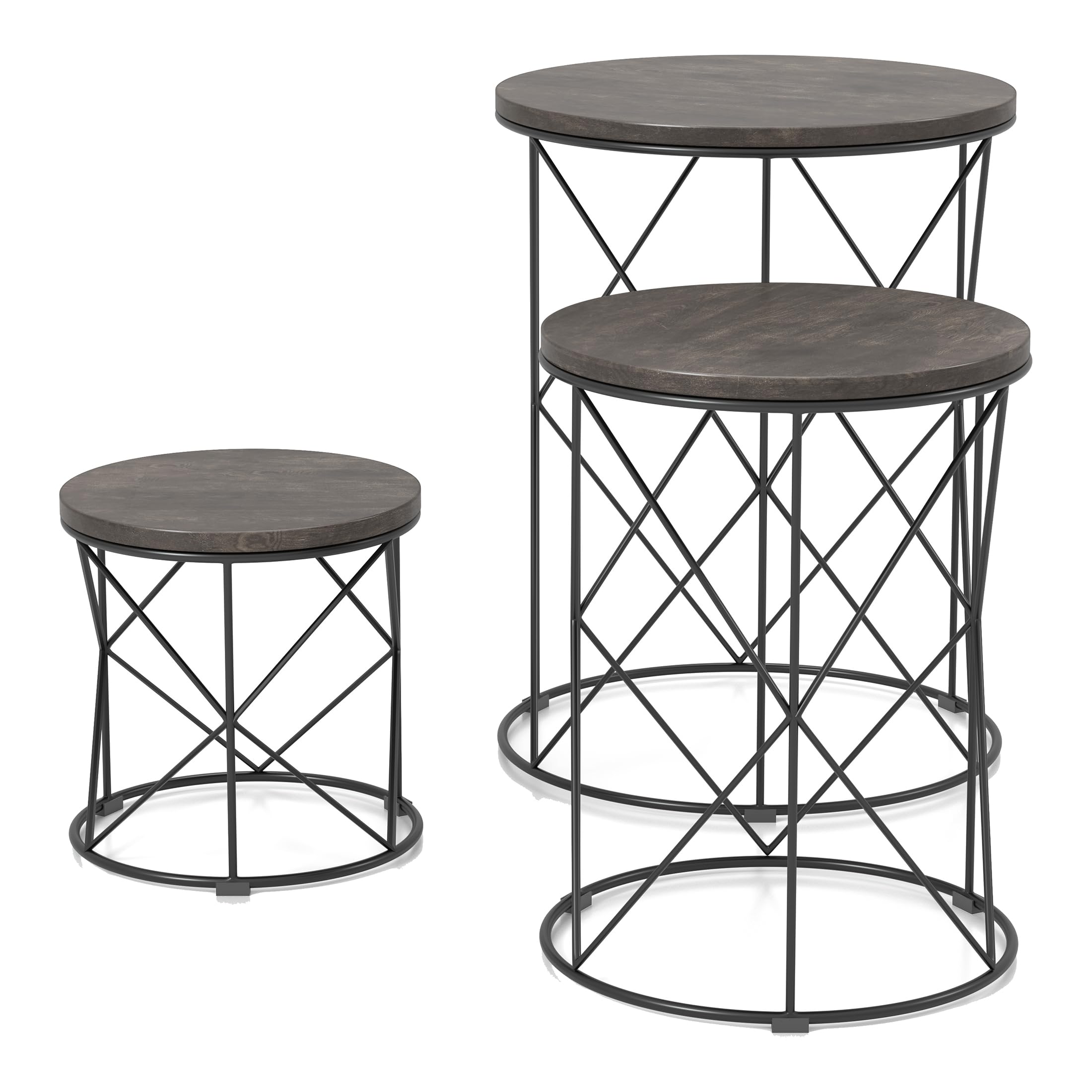 Furniture of America Nikova Contemporary Black Wood 3-Piece Nesting Coffee Tables - Perfect for Living Room, Office & Small Space Decor