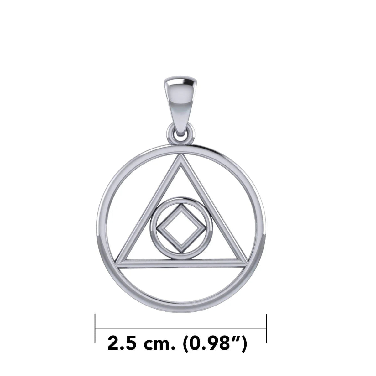 Dual Recovery AA & NA Sterling Silver Pendant with Adjustable 18