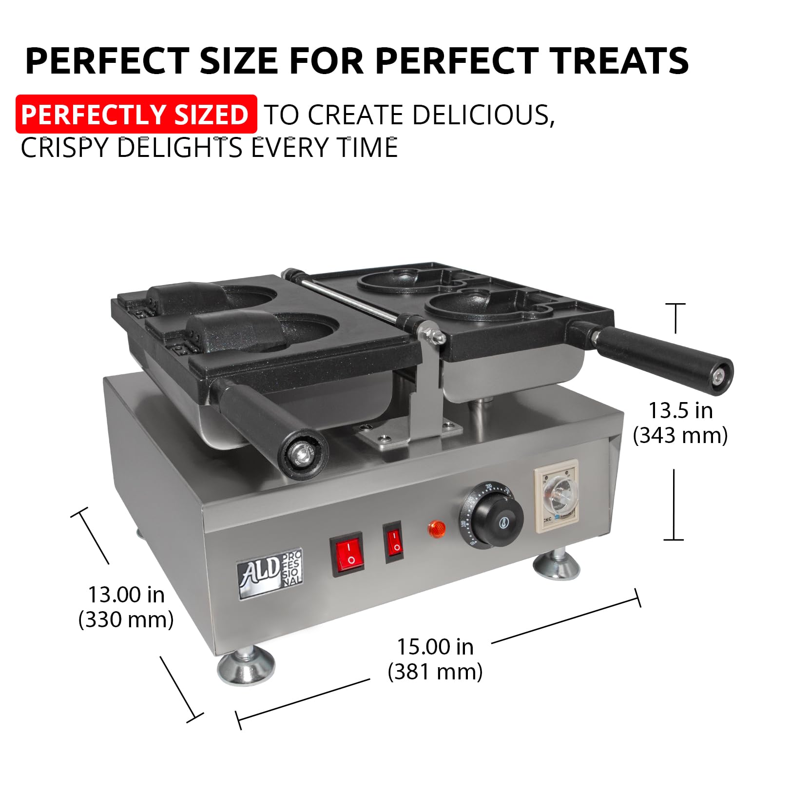 ALDKitchen Taiyaki Bear Waffle Maker - Fish-Shaped Nonstick Electric Waffle Iron | 110V Stainless Steel Pancake Maker (Makes 2 Bear Waffles) | Perfect for Breakfast, Dessert, Party Snacks & Kids Cooking Fun