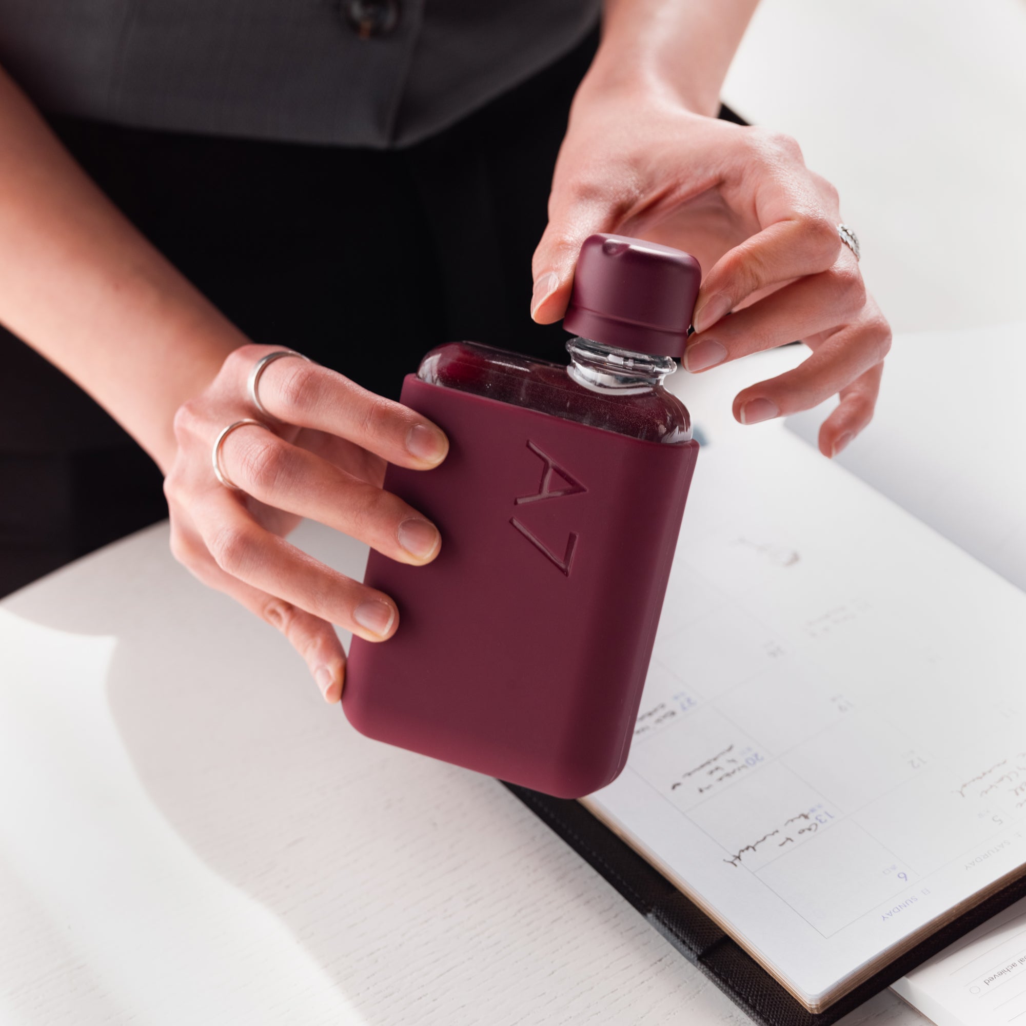 A7 Memobottle Slim Water Bottle - Reusable, Leak-Proof, BPA-Free - Perfect for Office, Gym, Travel & Outdoor Activities