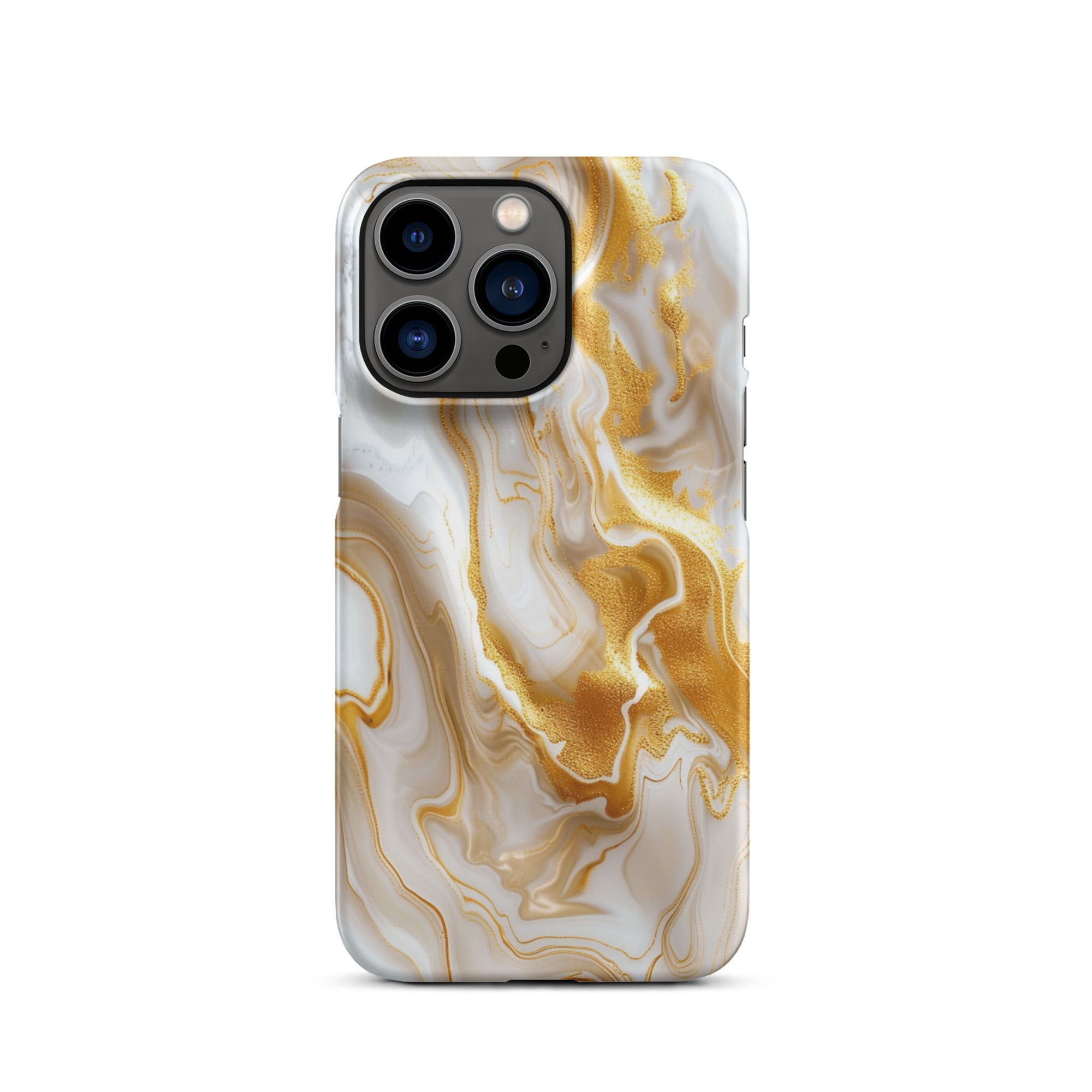 Elegant Gold Marble Snap Case for iPhone 14/13/12/11 Pro Max - Stylish Protective Cover with Secure Fit - Perfect for Daily Use, Work & Travel